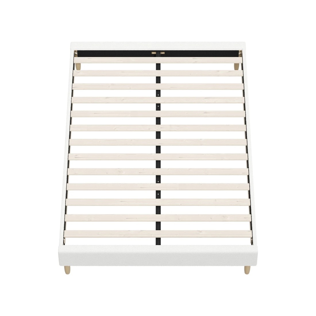 6 Oikiture Double Bed Base Boucle Bed Frame
 - White, 6 of 10