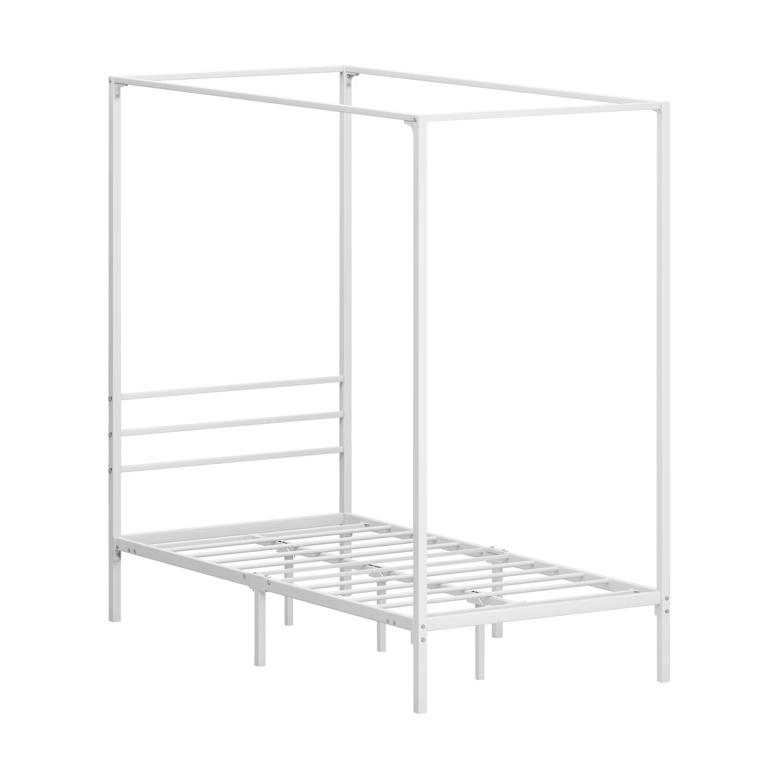 5 Oikiture Metal Canopy Bed Frame Single Size Beds Platform
 - White, 5 of 9