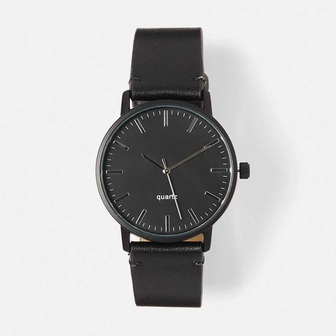 1 Analogue PU Watch - Black, 1 of 6