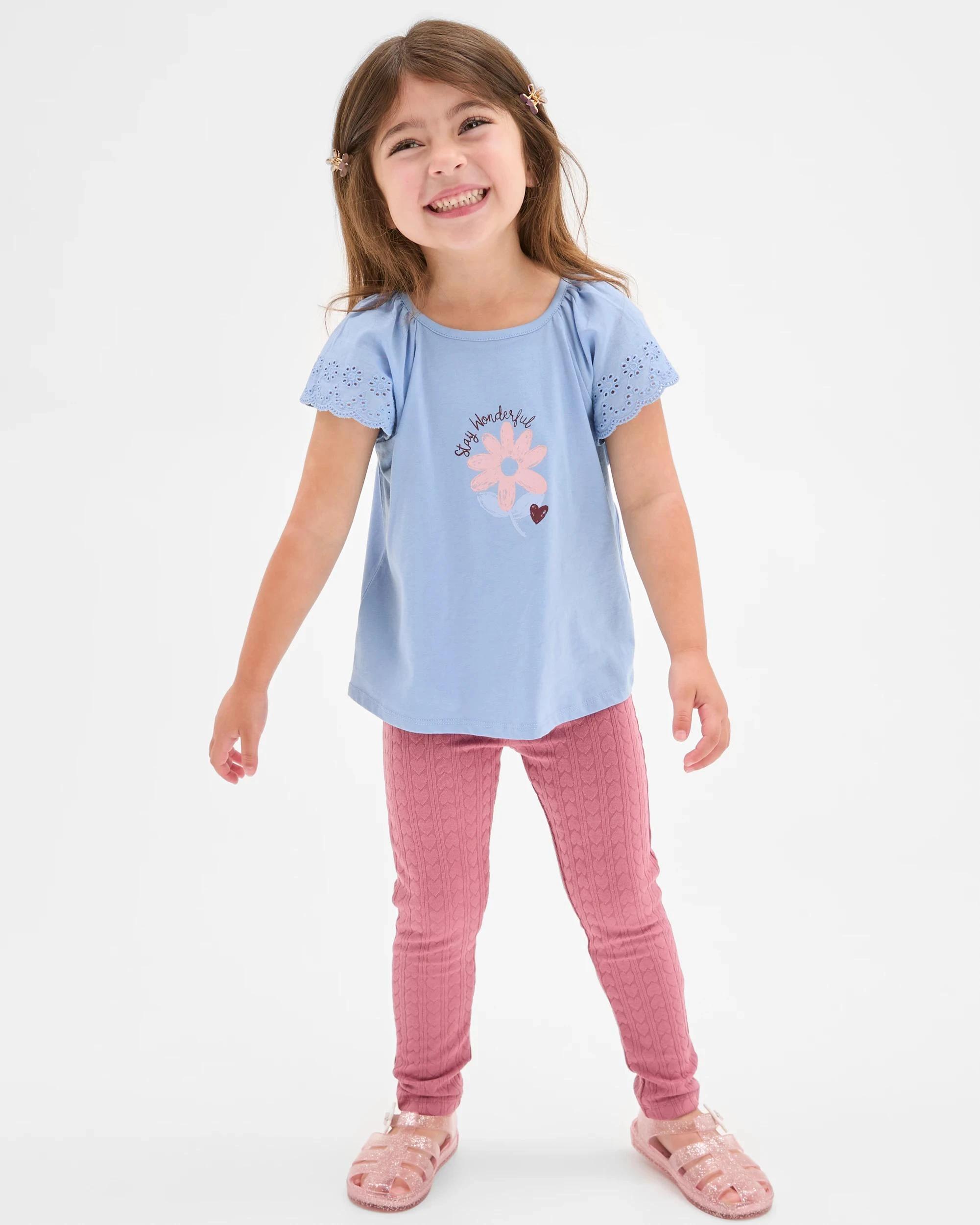 1 Target Kids Heart Rib Leggings PINK, 1 of 5