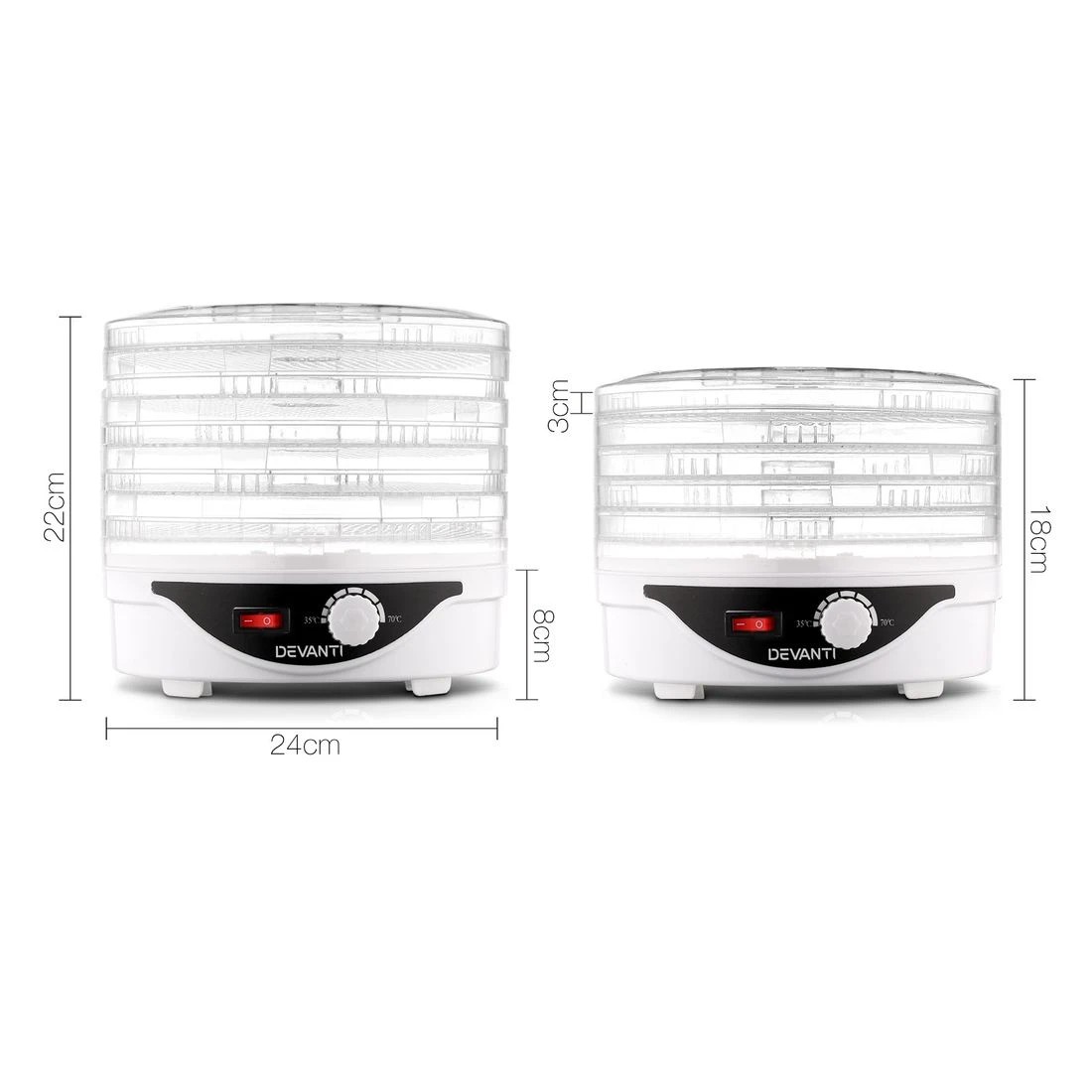 2 Devanti 5 Trays Food Dehydrator
 - white, 2 of 5