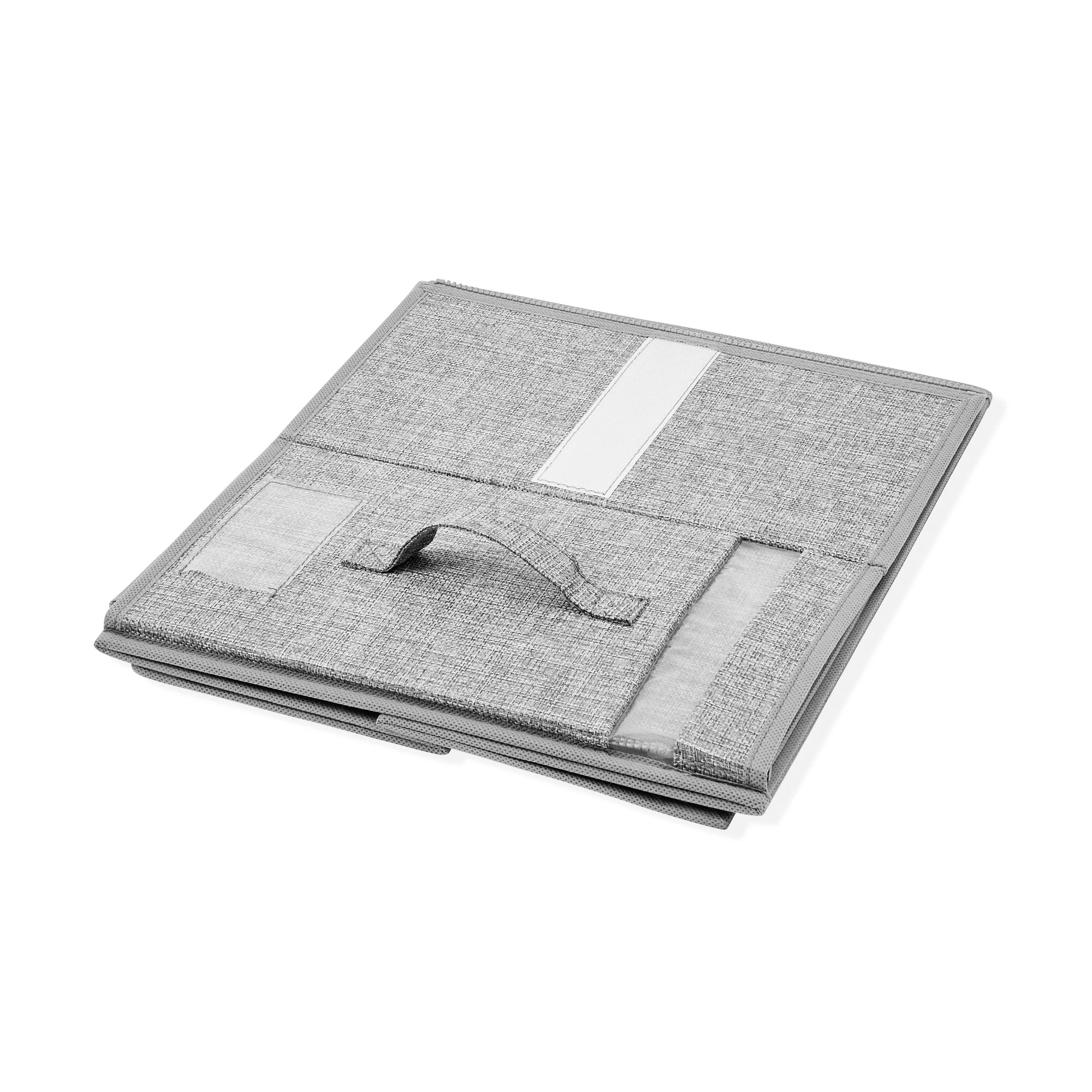 10 Linen Look Large Bed Linen Box - Charcoal, 10 of 10