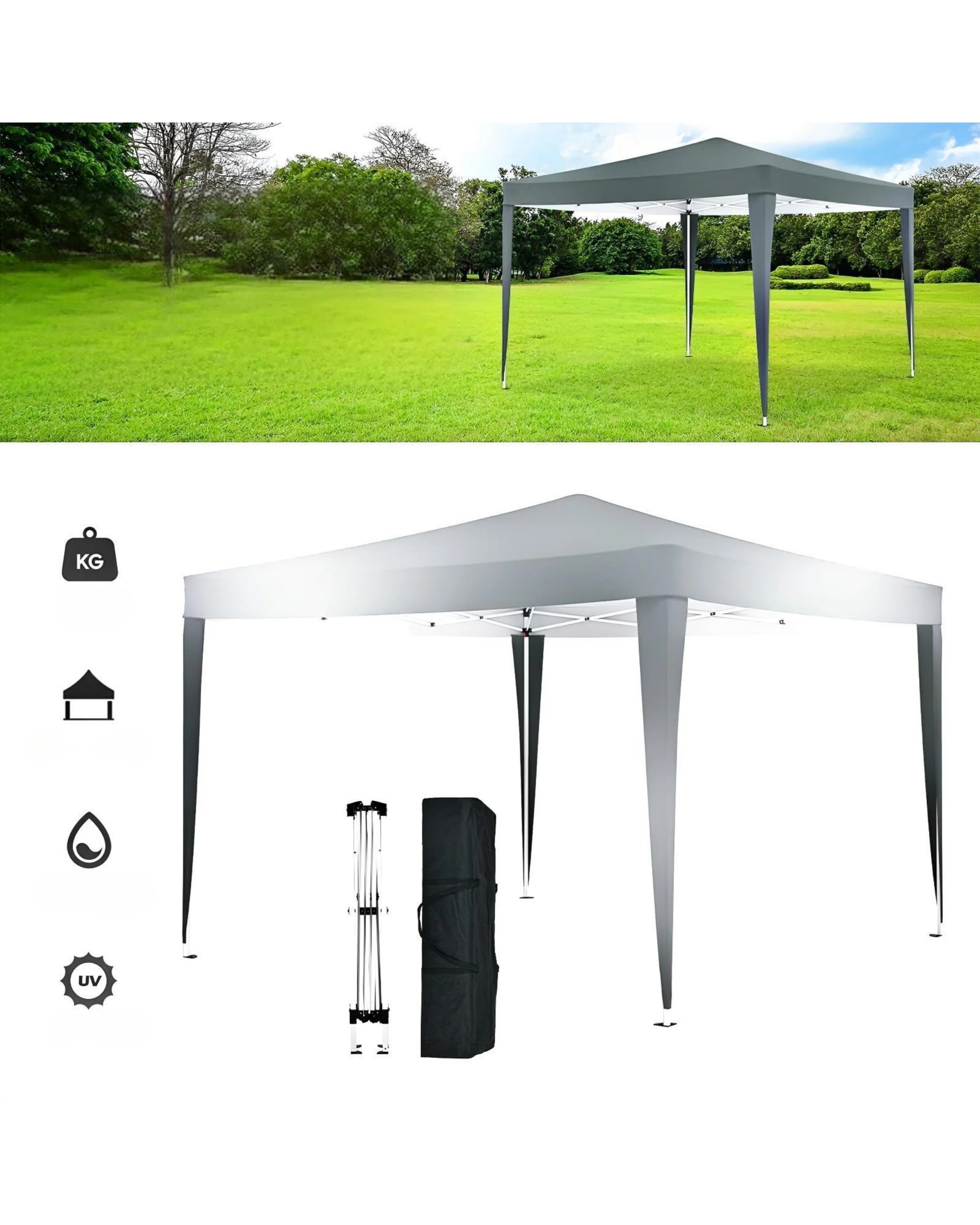 2 Advwin 2x2m Pop Up Gazebo Portable -Grey, 2 of 7
