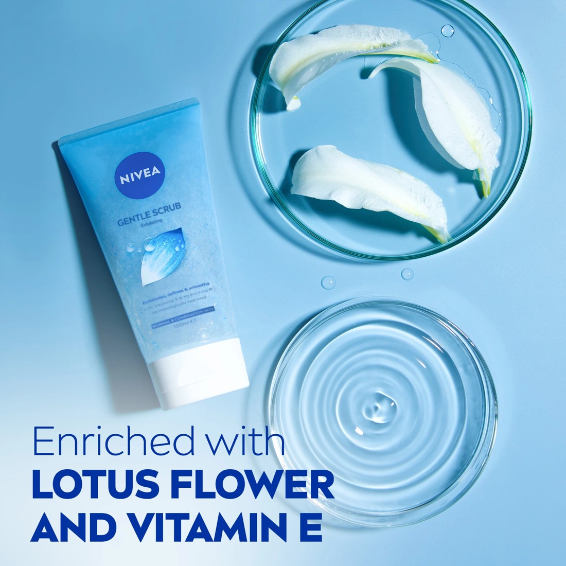 5 Nivea Gentle Exfoliating Scrub 150ml - Lotus Flower, Vitamin E and Hydramine, 5 of 7