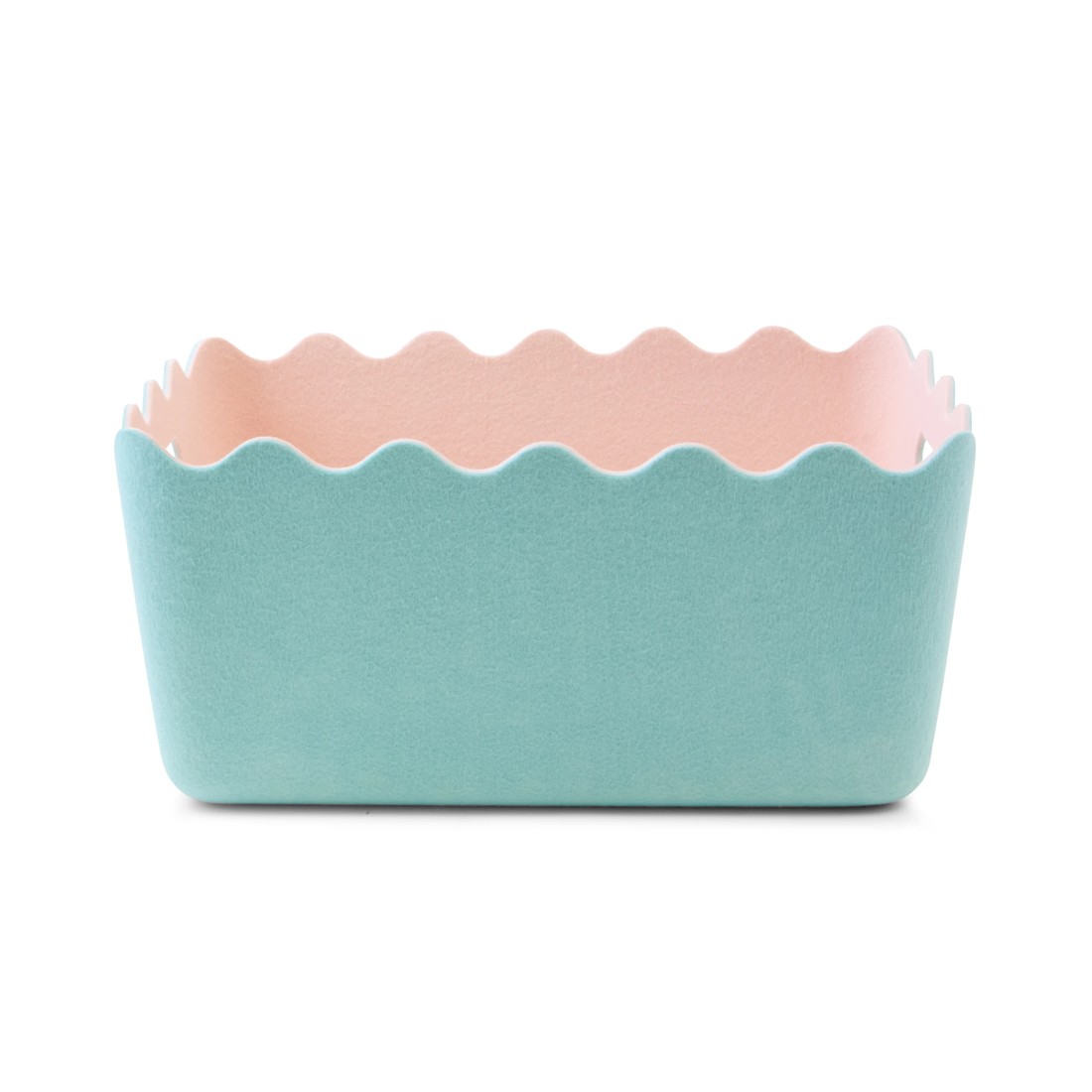 4 Two Tone Wave Felt Basket - Blue, 4 of 7