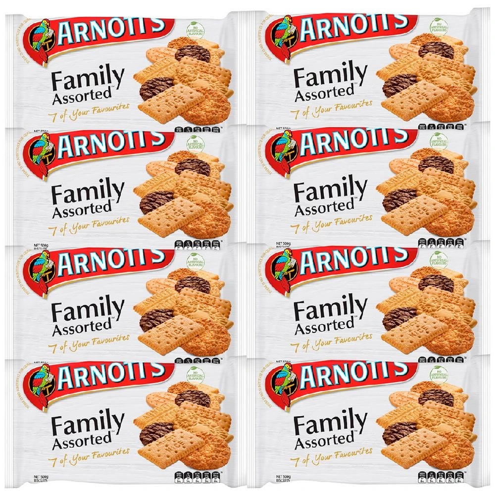1 Arnott's Family Assorted Biscuits Pack 8 x 500g, 1 of 1