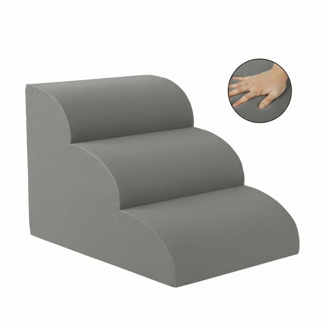 5 i.Pet 3 Tier Dog Ramp Foam Pet Stairs Supportive Portable Lightweight Non Slip Detachable Washable - grey, 5 of 6