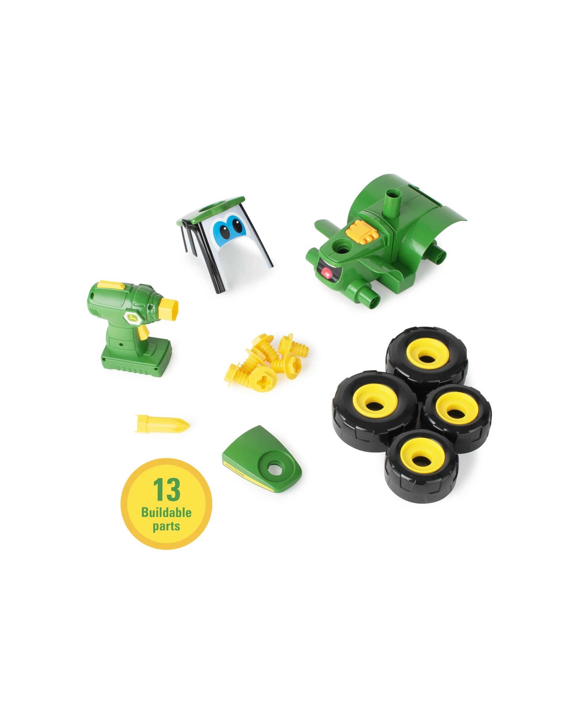 4 John Deere 16pc Build-A-Johnny Tractor Buildable Toy Set With Drill - Multi, 4 of 8