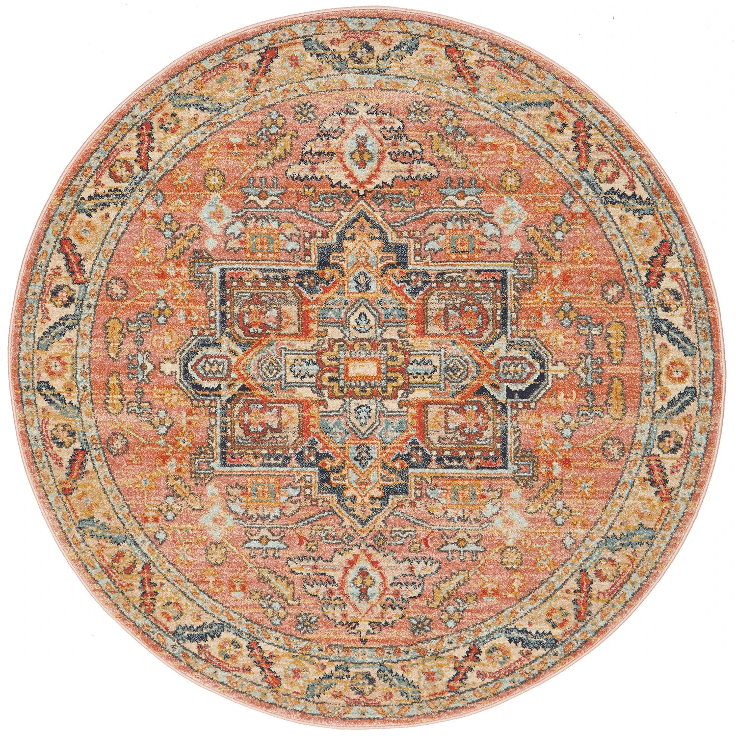 2 Common Ground Rugs Eterna 850 200x200cm - Medium Round Power Loomed Pet Friendly Rug - Beige, 2 of 8
