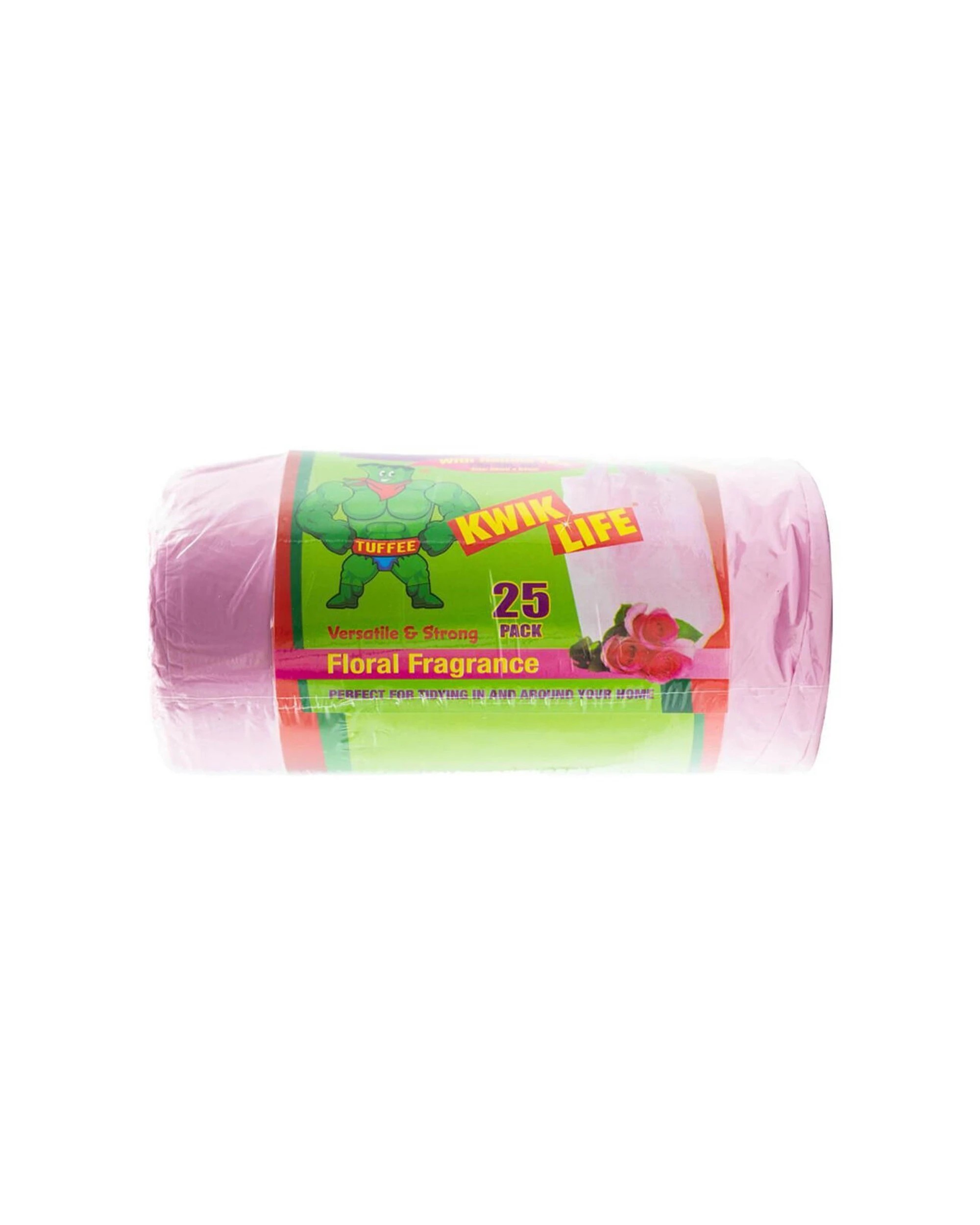 3 Kwik Life 6x 25pc Kitchen Tidy Rubbish Bags Floral Scented 50L 82x64cm - Pink, 3 of 3
