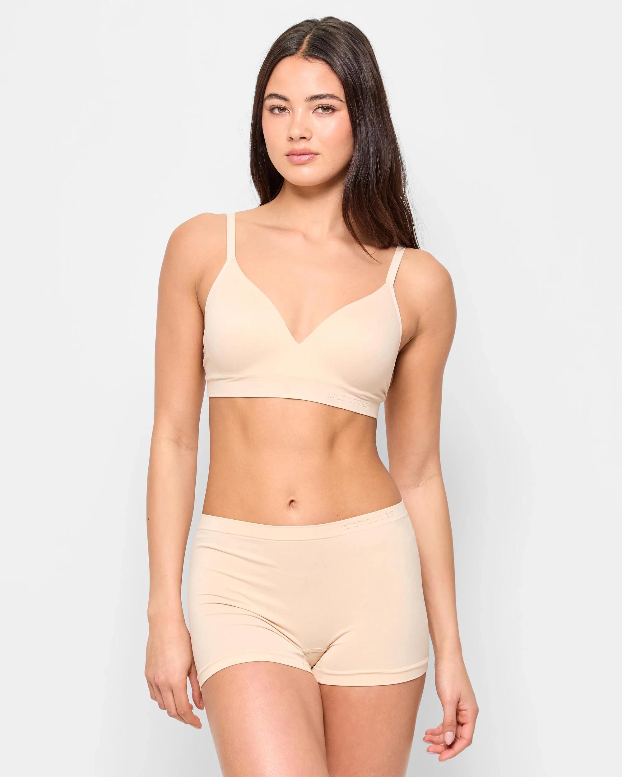 3 Lily Loves 2 Pack Seamfree Embossed Boyleg Briefs BARE BEAUTY NEUTRAL, 3 of 5