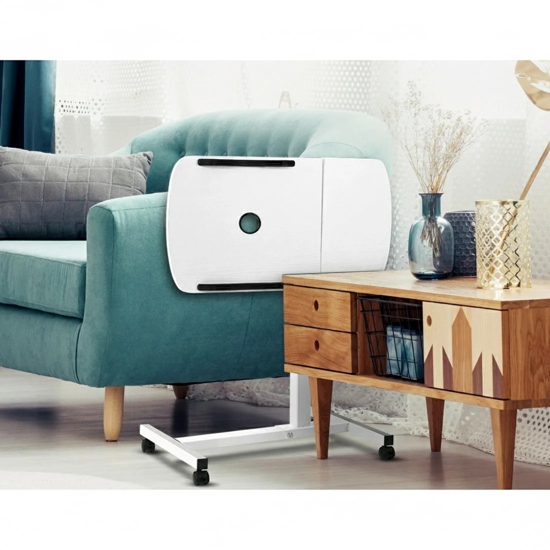 6 Artiss Laptop Desk Table Fan Cooling  60CM - White, 6 of 7