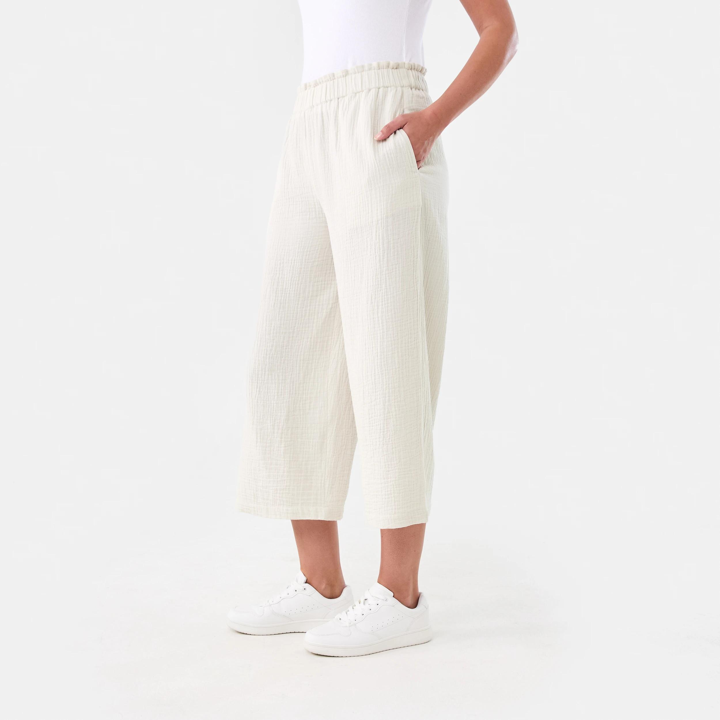 2 Double Cloth Culottes Nat Beige, 2 of 5
