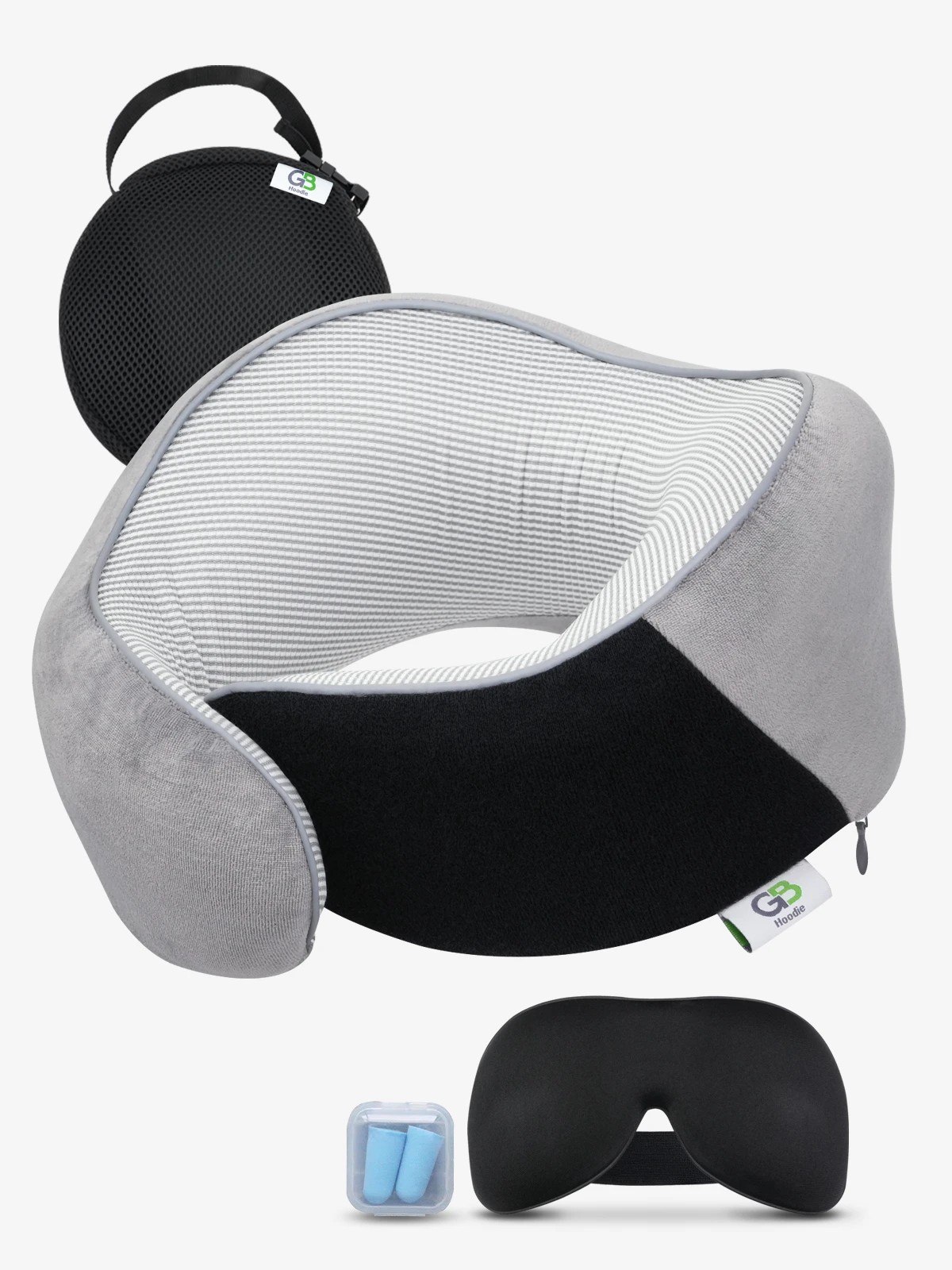 1 Travel Pillow Memory Foam Neck Pillow - Grey, 1 of 1
