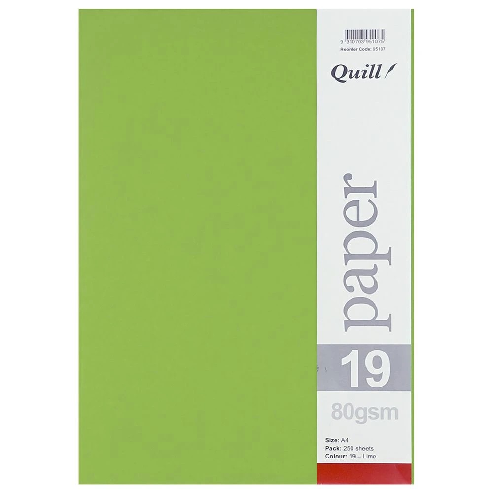 3 Quill A4 80gsm Paper Lime 250 Pack, 3 of 3