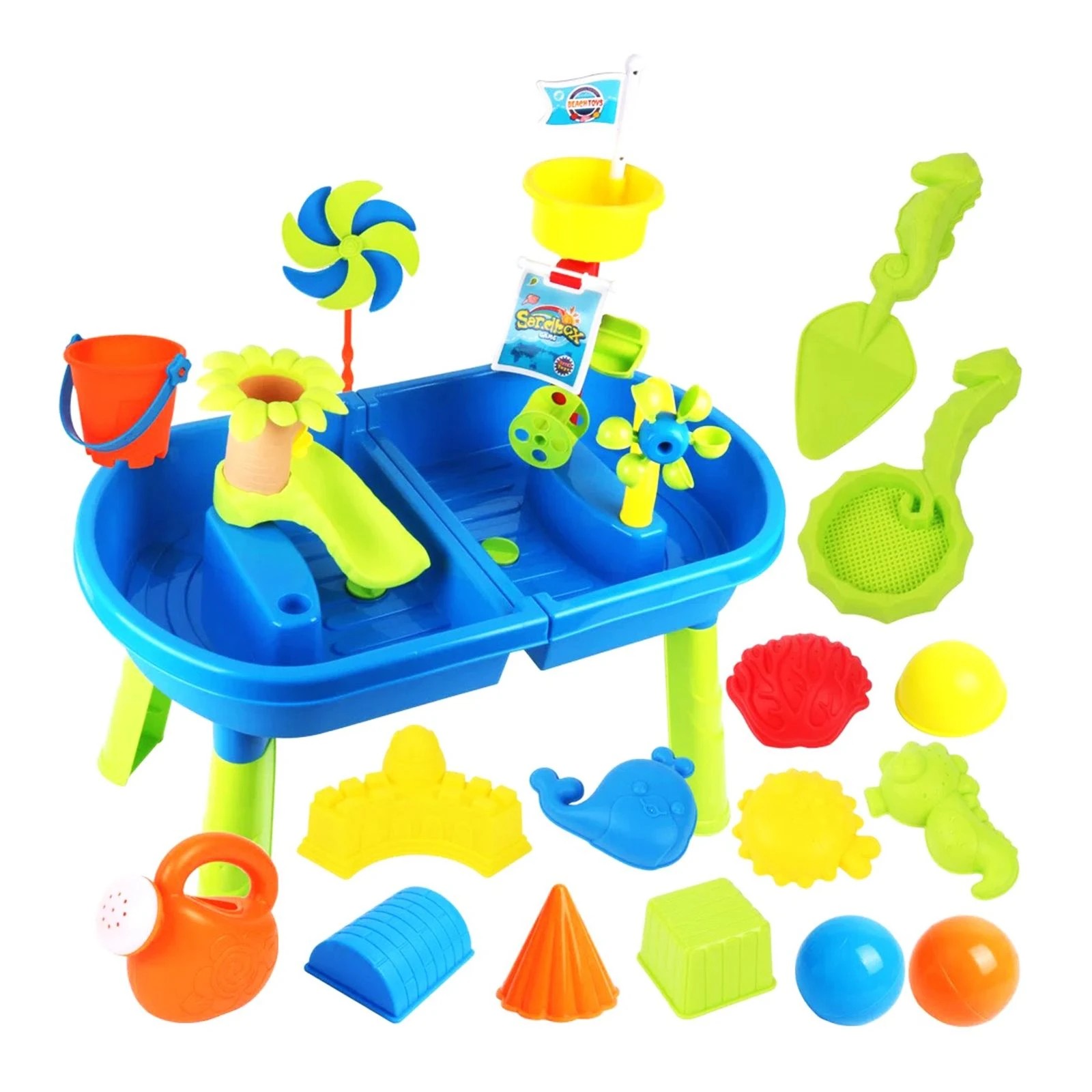4 Ausway Kids Sand & Water Play Table Set Outdoor Sensory Activity Centre, 4 of 6