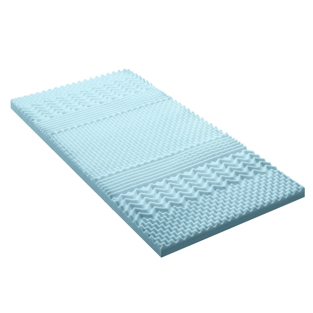 1 Giselle Bedding 5cm Memory Foam Mattress Topper 7-Zone King Single - King Single Bed - Blue, 1 of 9
