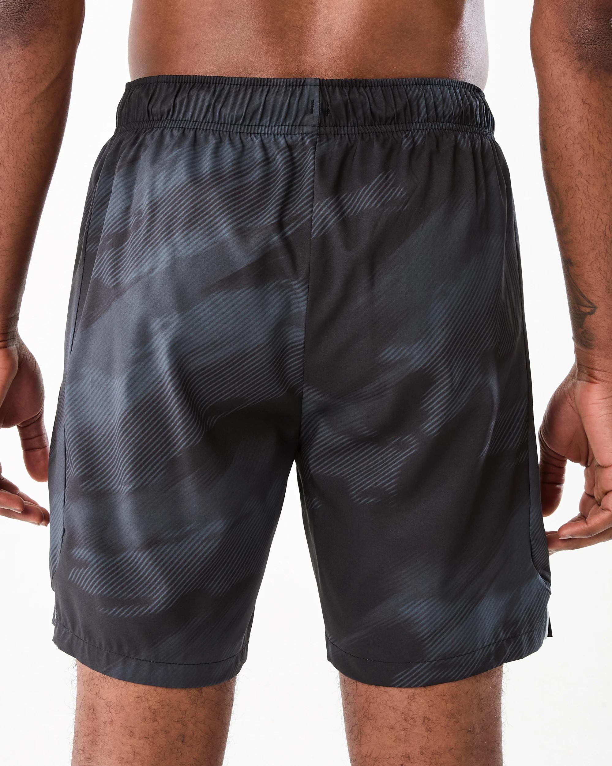 3 Active Mens Movement Print Shorts Blaze Blk, 3 of 7
