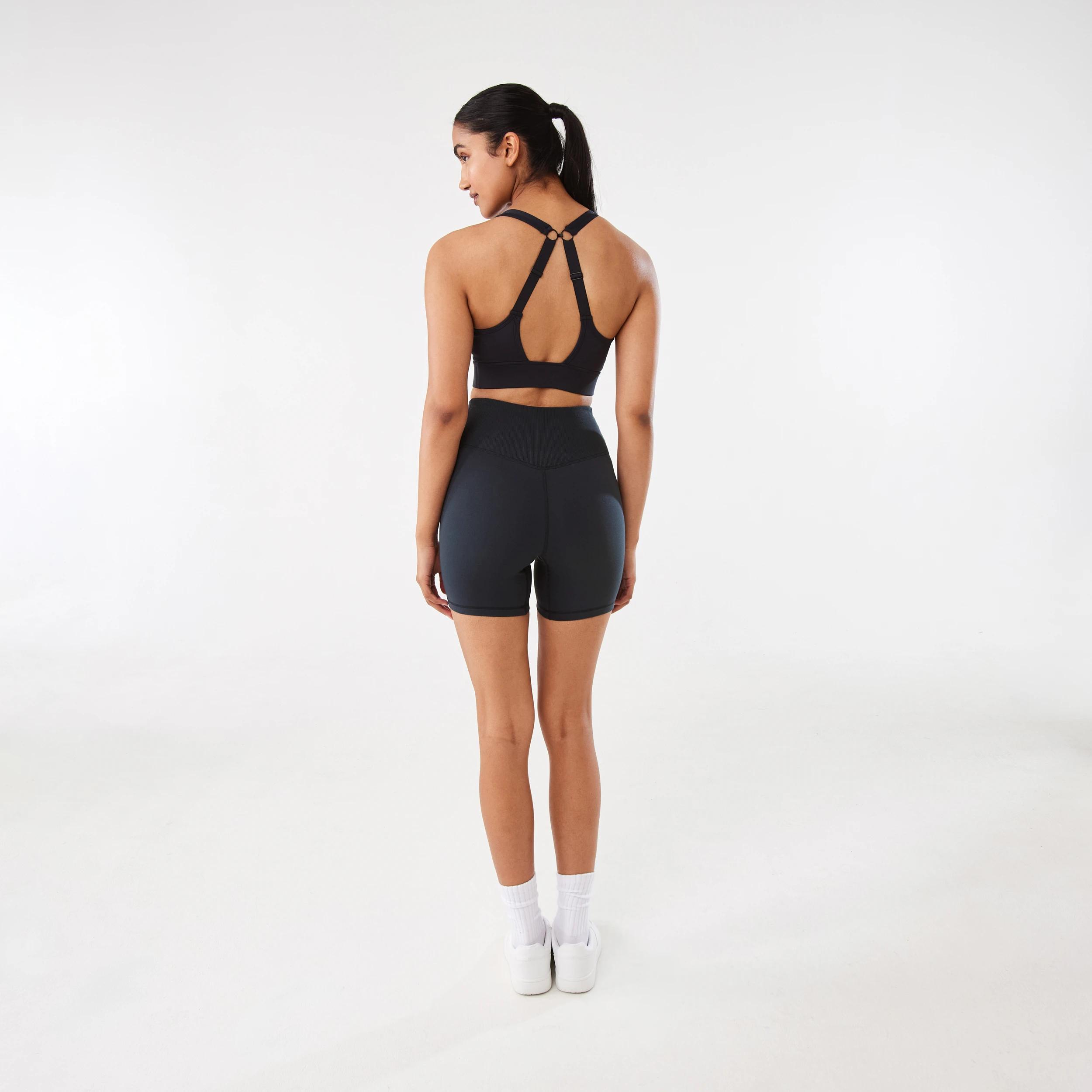 3 Active Womens Ribbed Waist Bike Shorts SHADE NAVY, 3 of 6