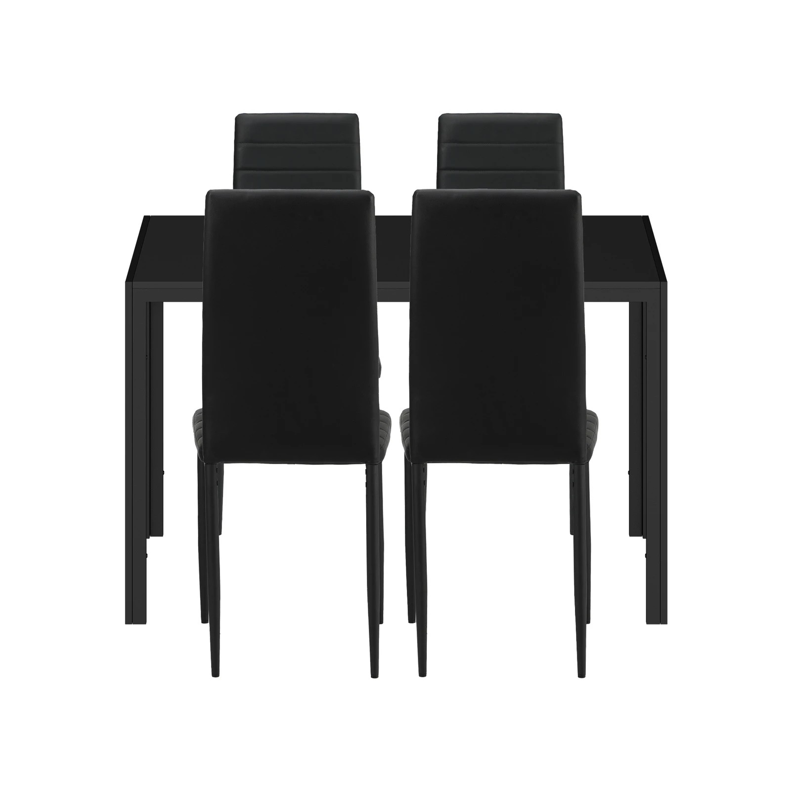 6 Oikiture 120cm Rectangle Dining Table With 4pcs Dining Chairs Wooden
 - Black, 6 of 8