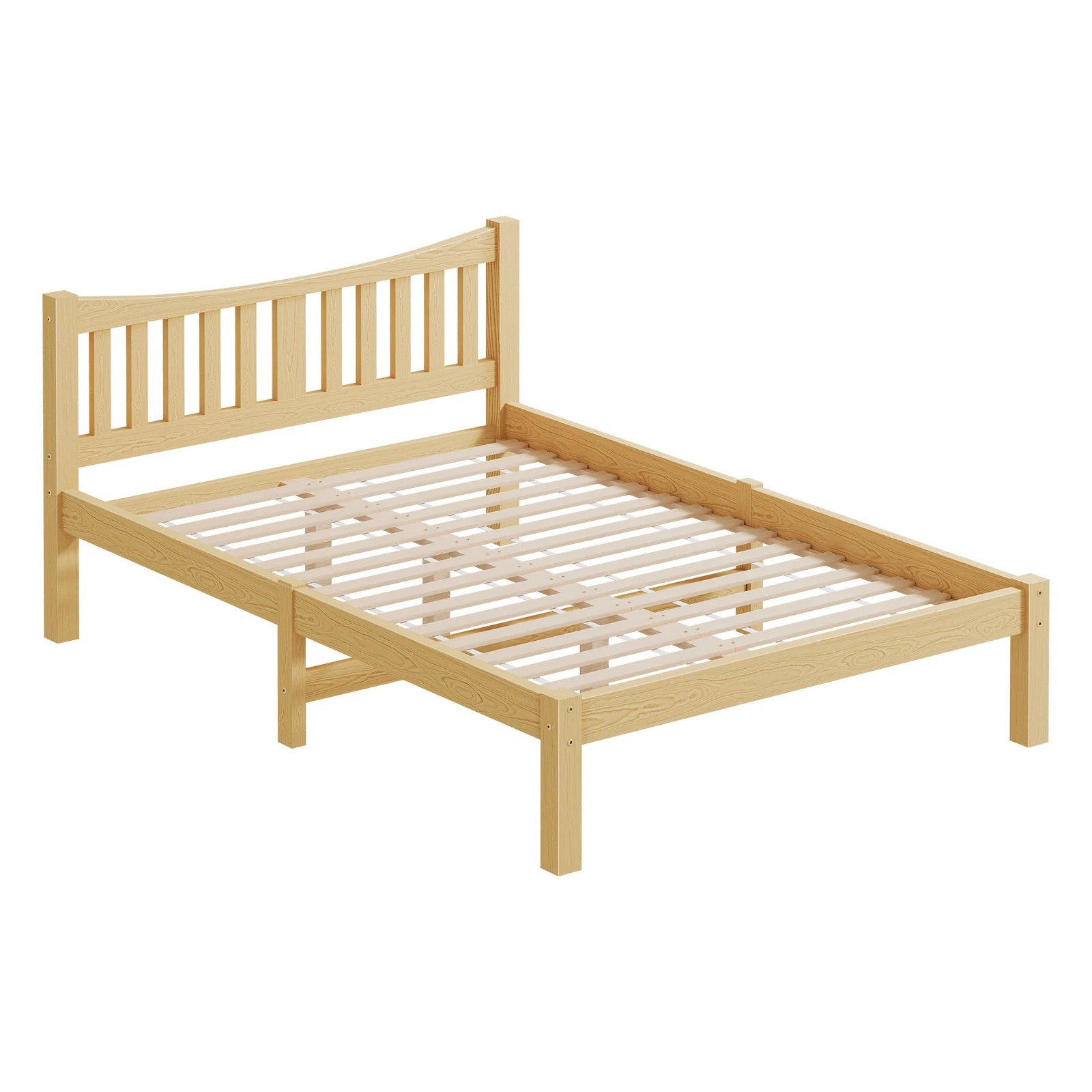 10 Alfordson Bed Frame Wooden Double Size Solid Pine Timber Base Cambrie - Natural, 10 of 10