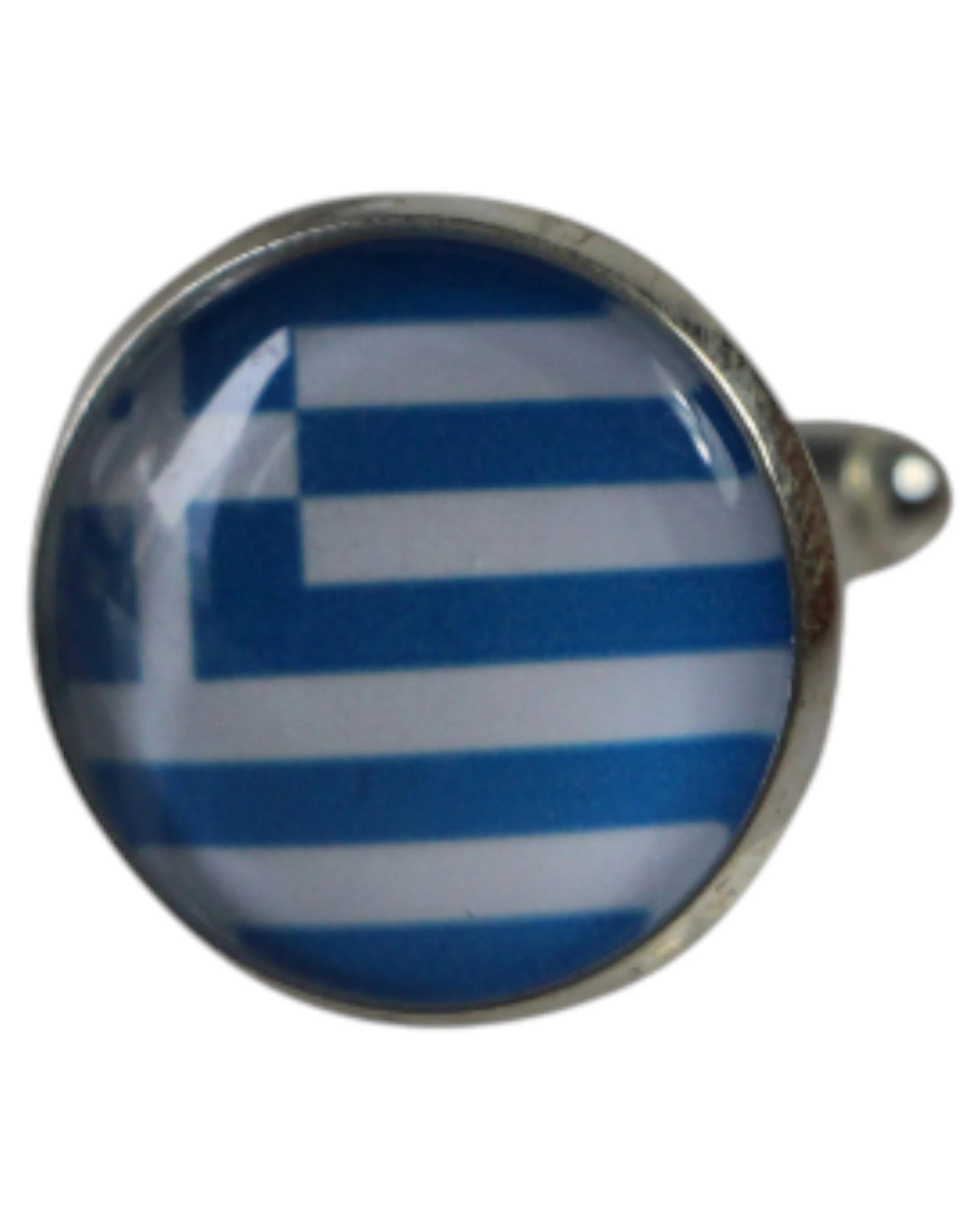 2 Zasel Mens Greece Greek Flag Round Cufflinks - Multi, 2 of 2
