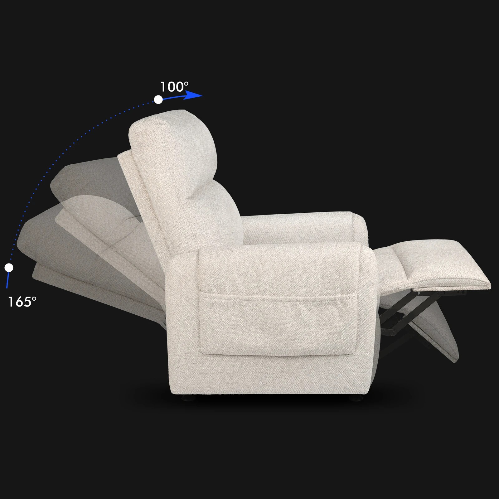 6 Alfordson Recliner Chair Electric Auto Recline Armchair Lounge Sofa Fabric - Beige, 6 of 9