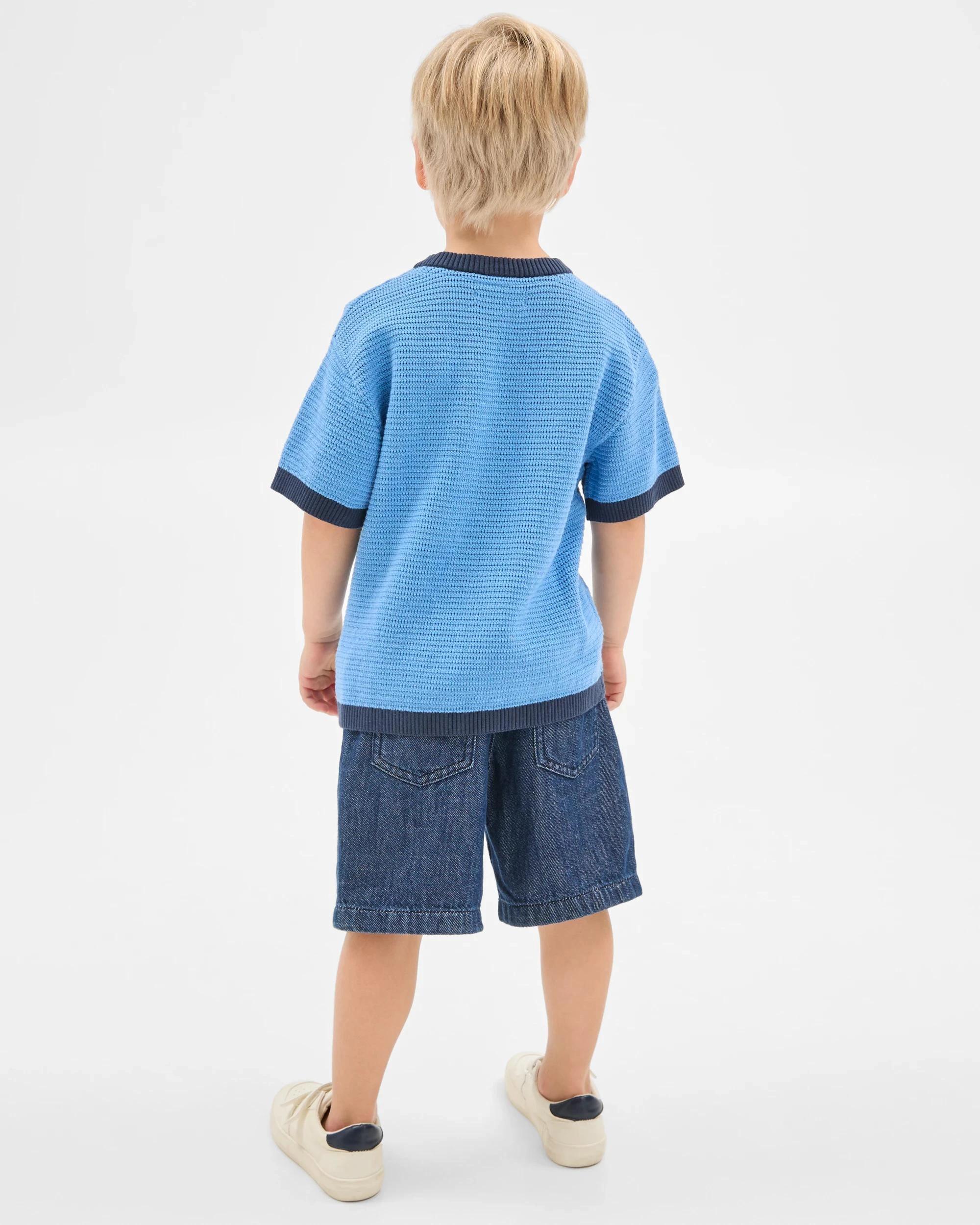 3 Target Australian Cotton Knit T-shirt with Pocket BLUE, 3 of 5