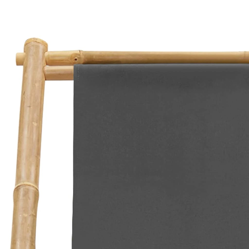 7 vidaXL Deck chair Foldable - Grey, 7 of 9