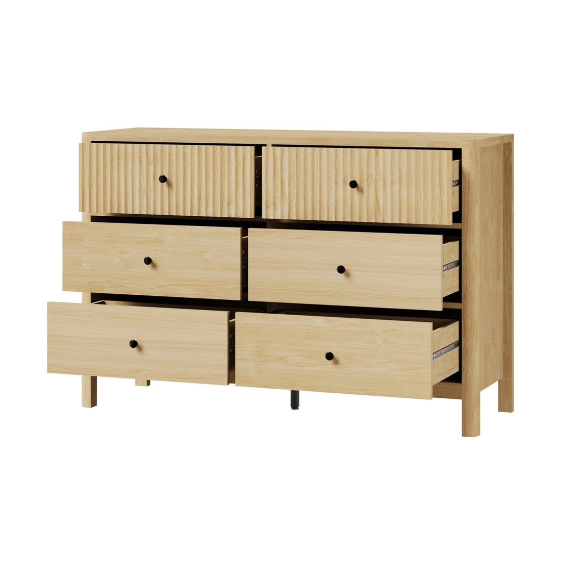 7 Oikiture 6 Chest Of Drawers Dresser Lowboy Storage Cabinet
 - Natural, 7 of 10