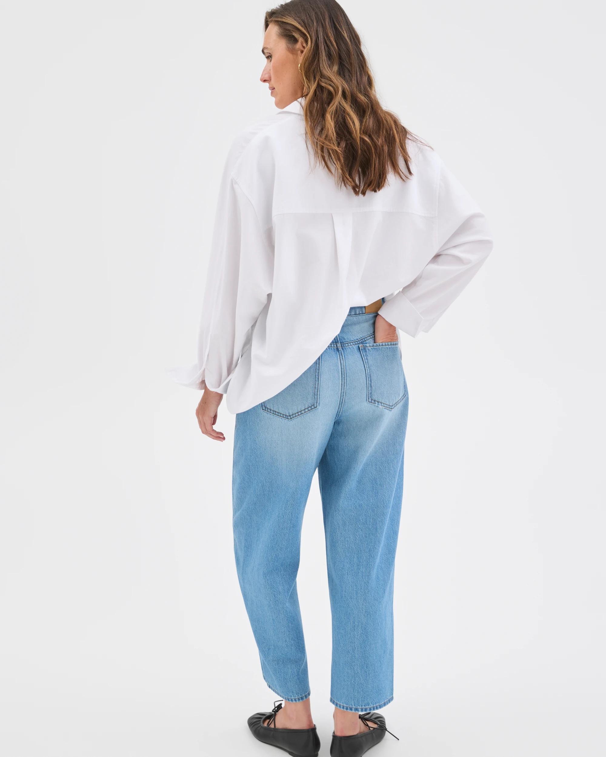 6 Target Denim Harper Barrel Leg Denim Jeans FADED BLUE, 6 of 7