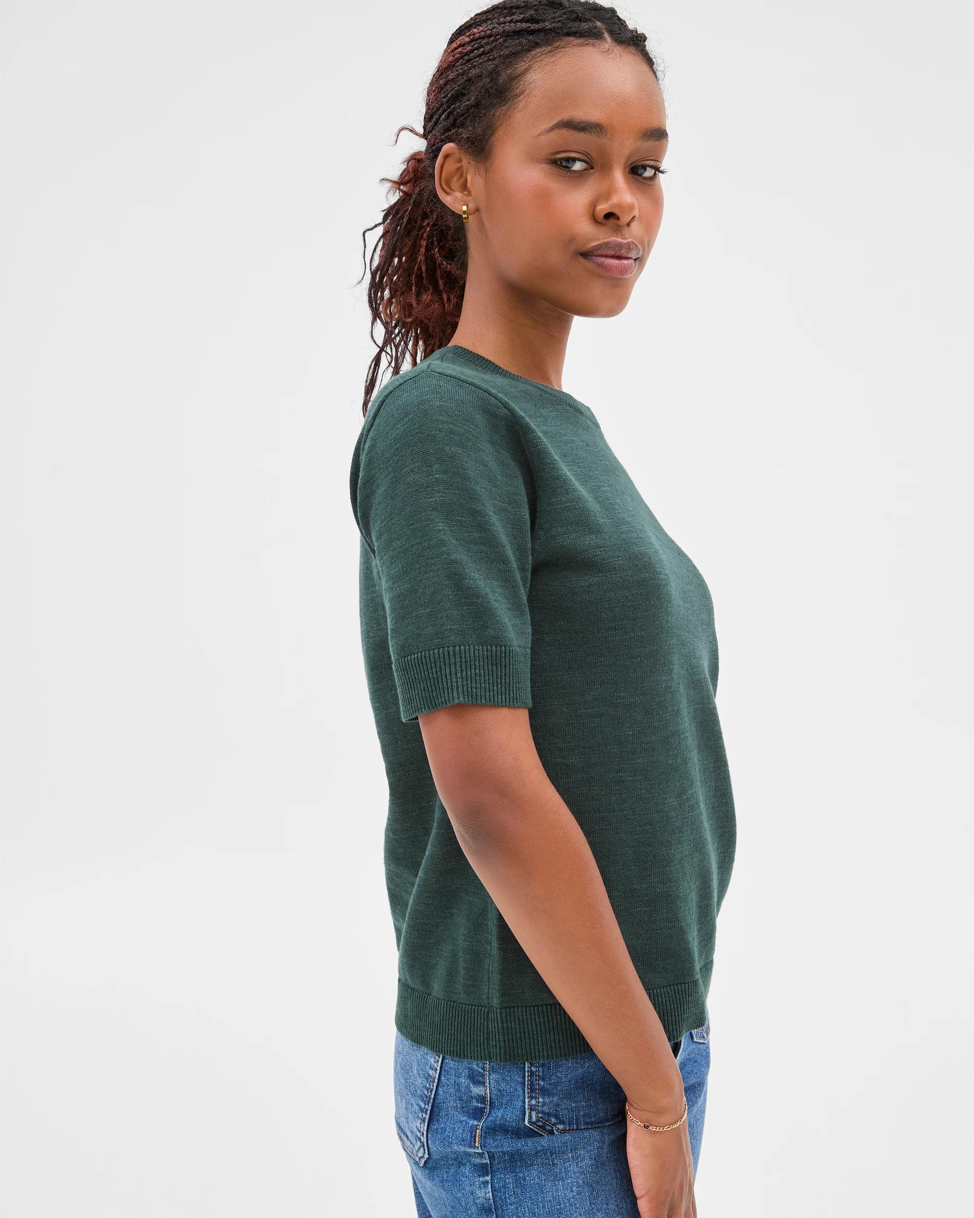 5 Target Petites Australian Cotton Blend Knit T-shirt DEEP FOREST, 5 of 7