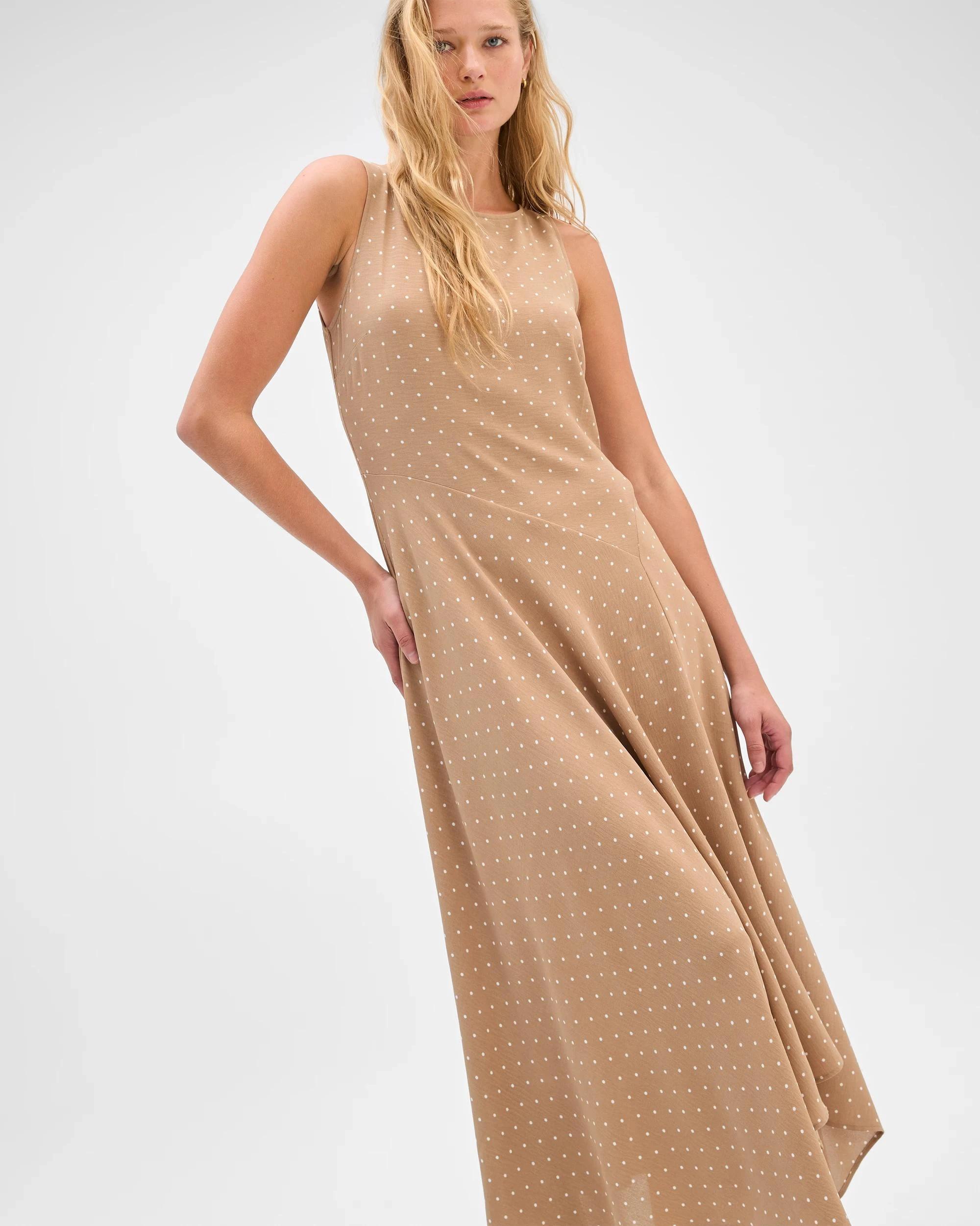 2 Preview Sleeveless Hanky Hem Dress FAWN SPOT, 2 of 7