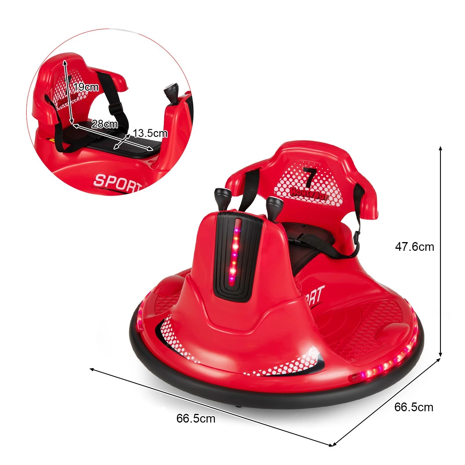 2 Costway 360° Spin Kids Bumper Car Electric Ride On Vehicle, 2 of 2