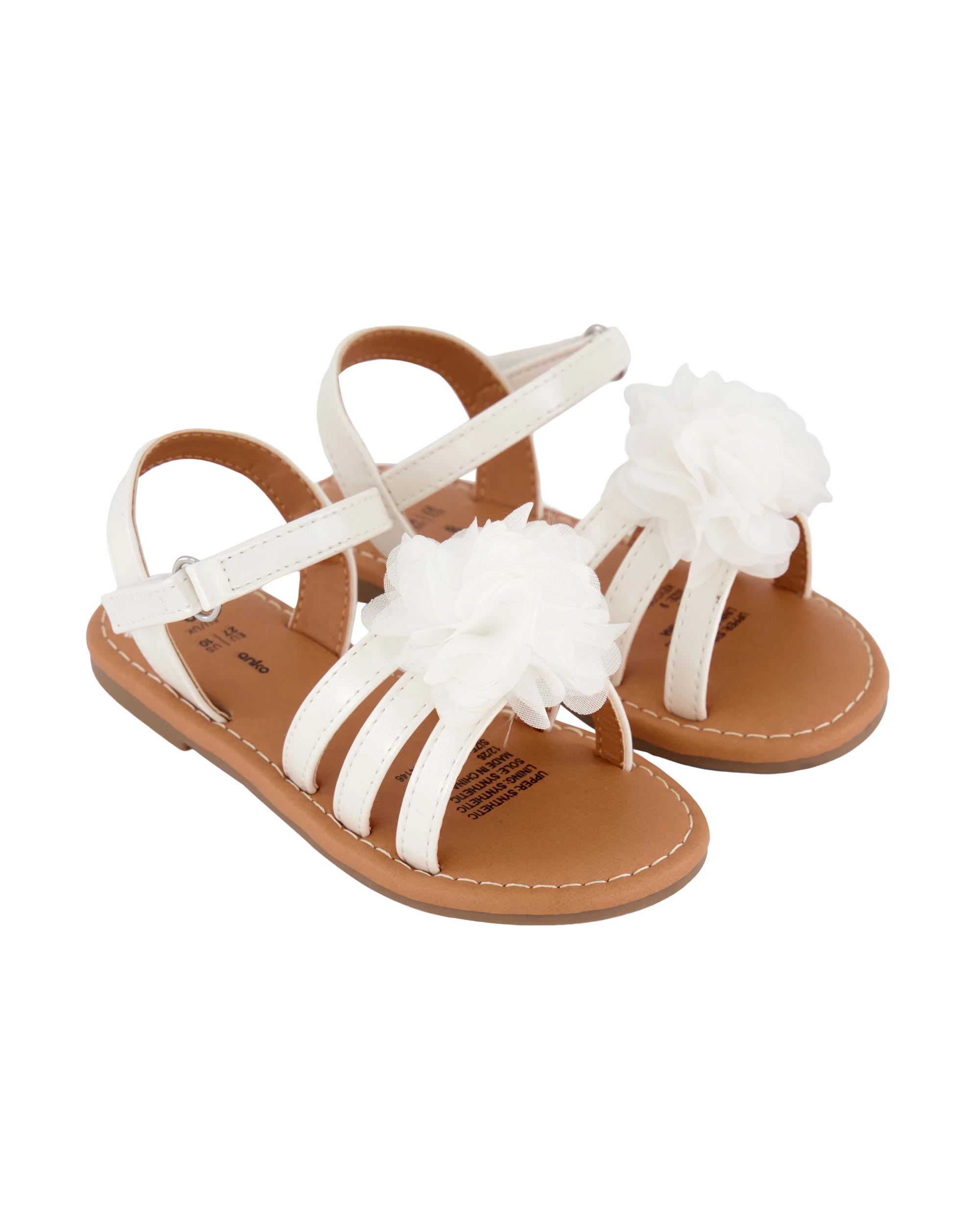 2 Junior Weave Sandals Wht Flower, 2 of 4