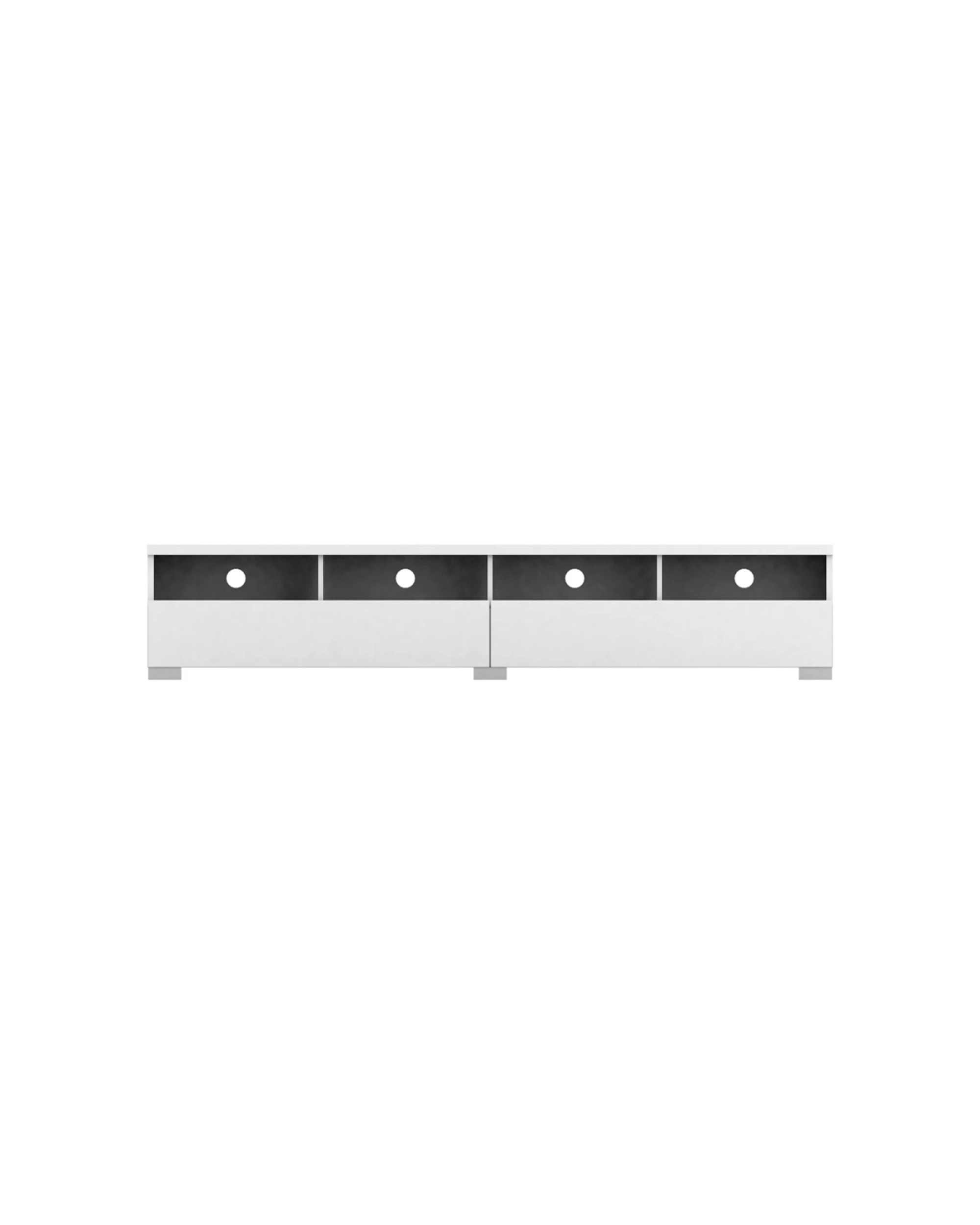 3 Alpine Bay Elara 2 Drawer Entertainment Unit 4 Compartments Storage - White, 3 of 7