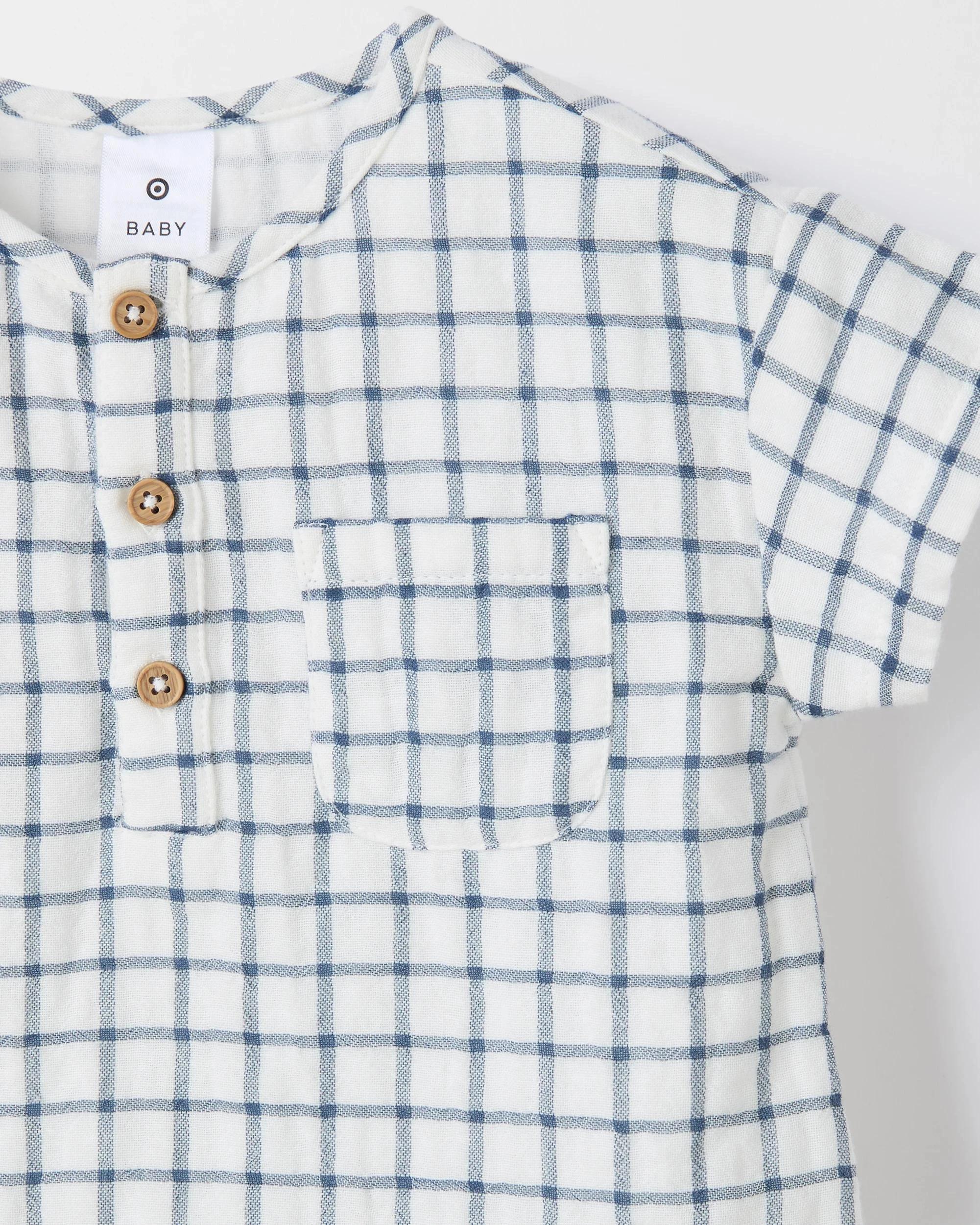 3 Target Baby Baby Cotton Double Cloth Top and Short 2 Piece Set CHECK, 3 of 3