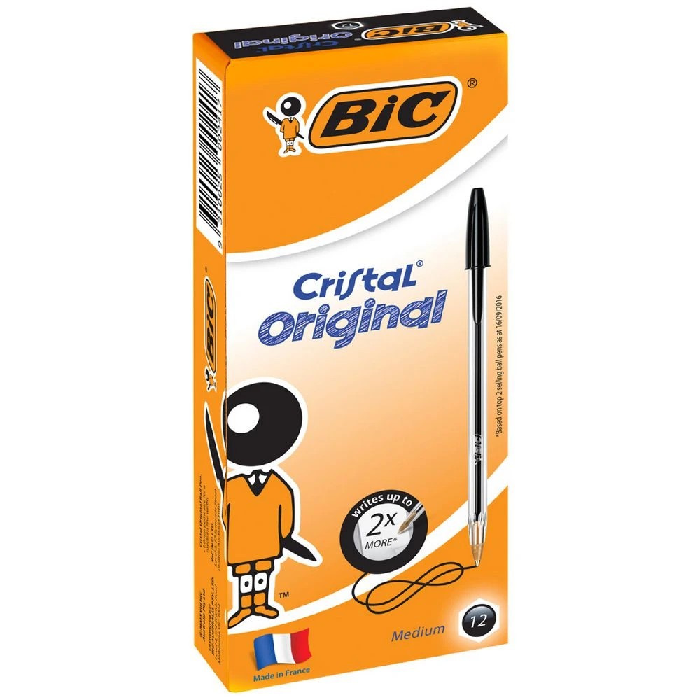 1 BIC Cristal Original Ballpoint Pens Black 12 Pack, 1 of 6