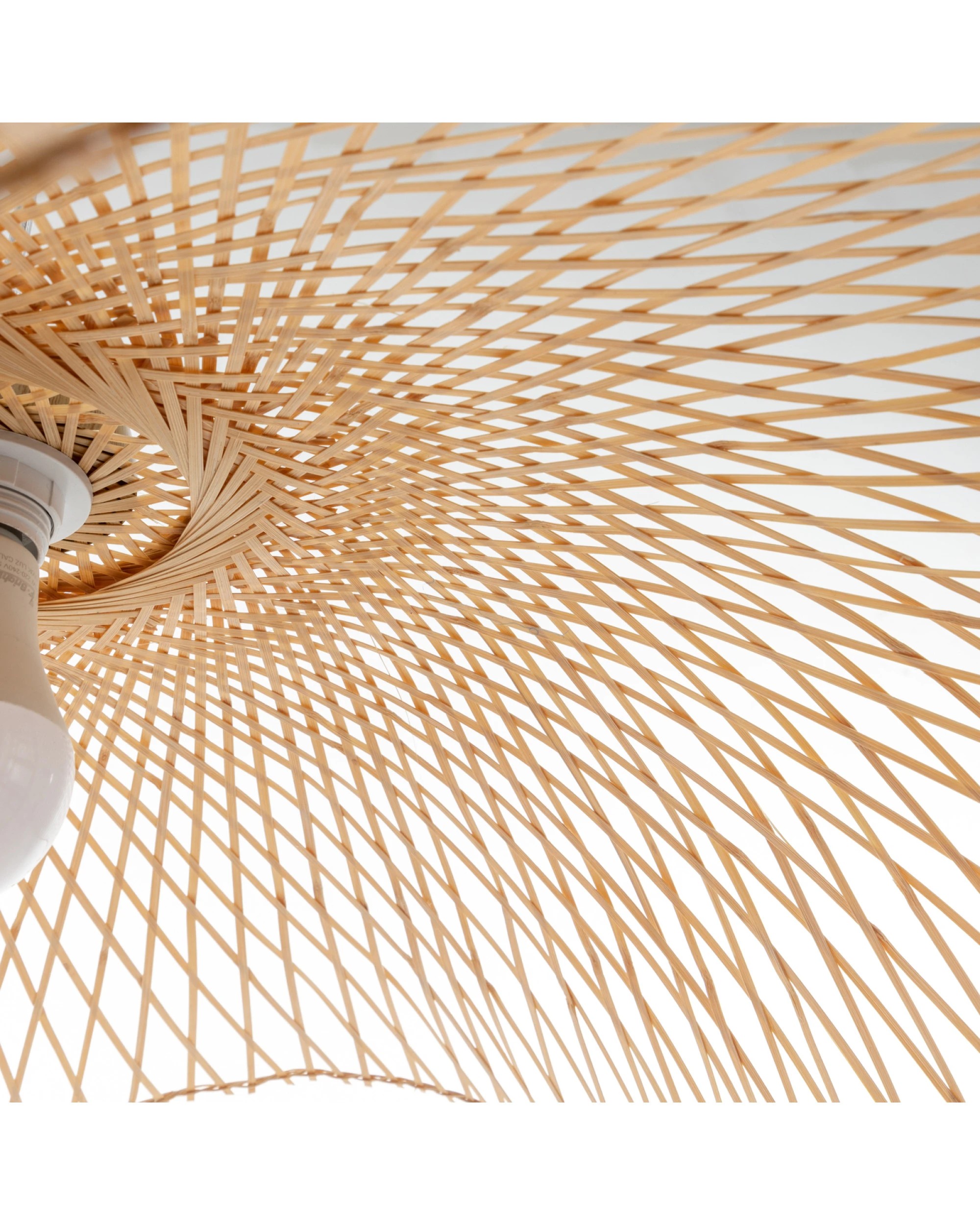5 BR Home Serene Natural Hand-Woven Bamboo Wave Pendant Lamp Light Large, 5 of 6