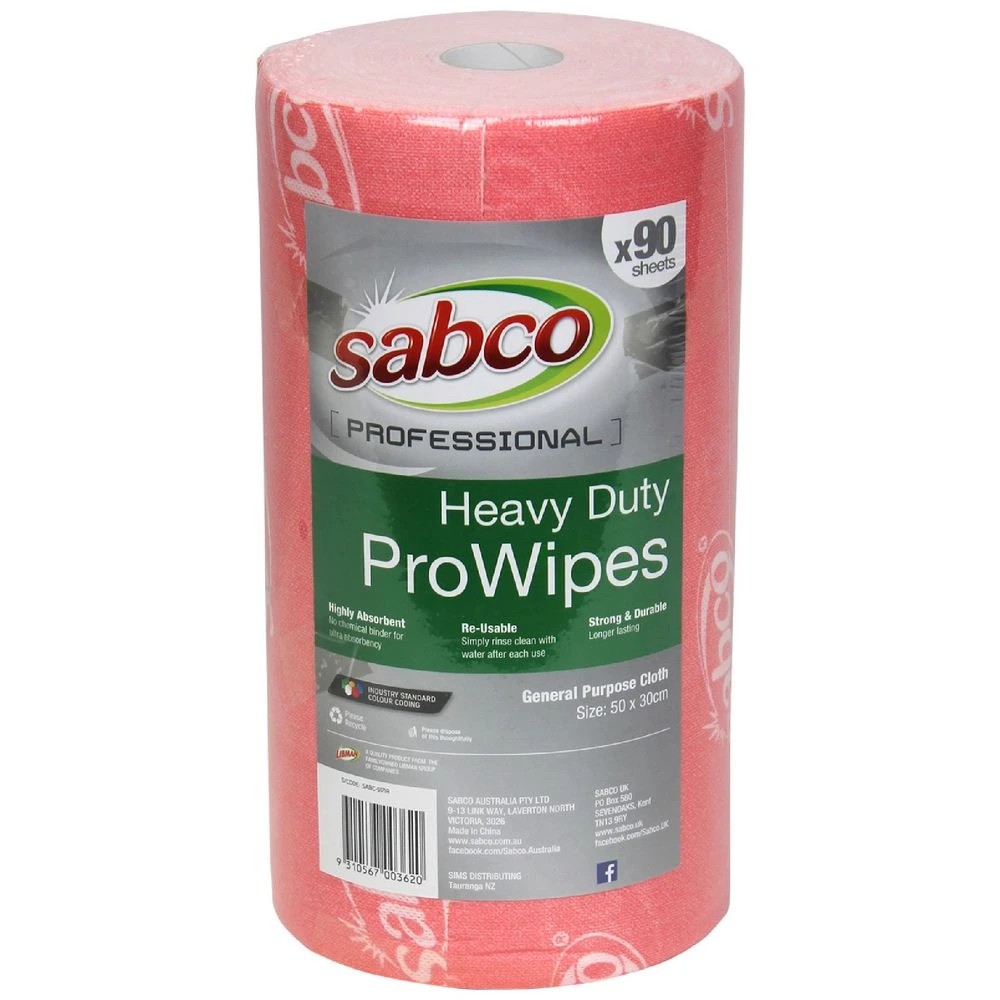 1 Sabco ProWipes Roll 90 Pack Red, 1 of 1