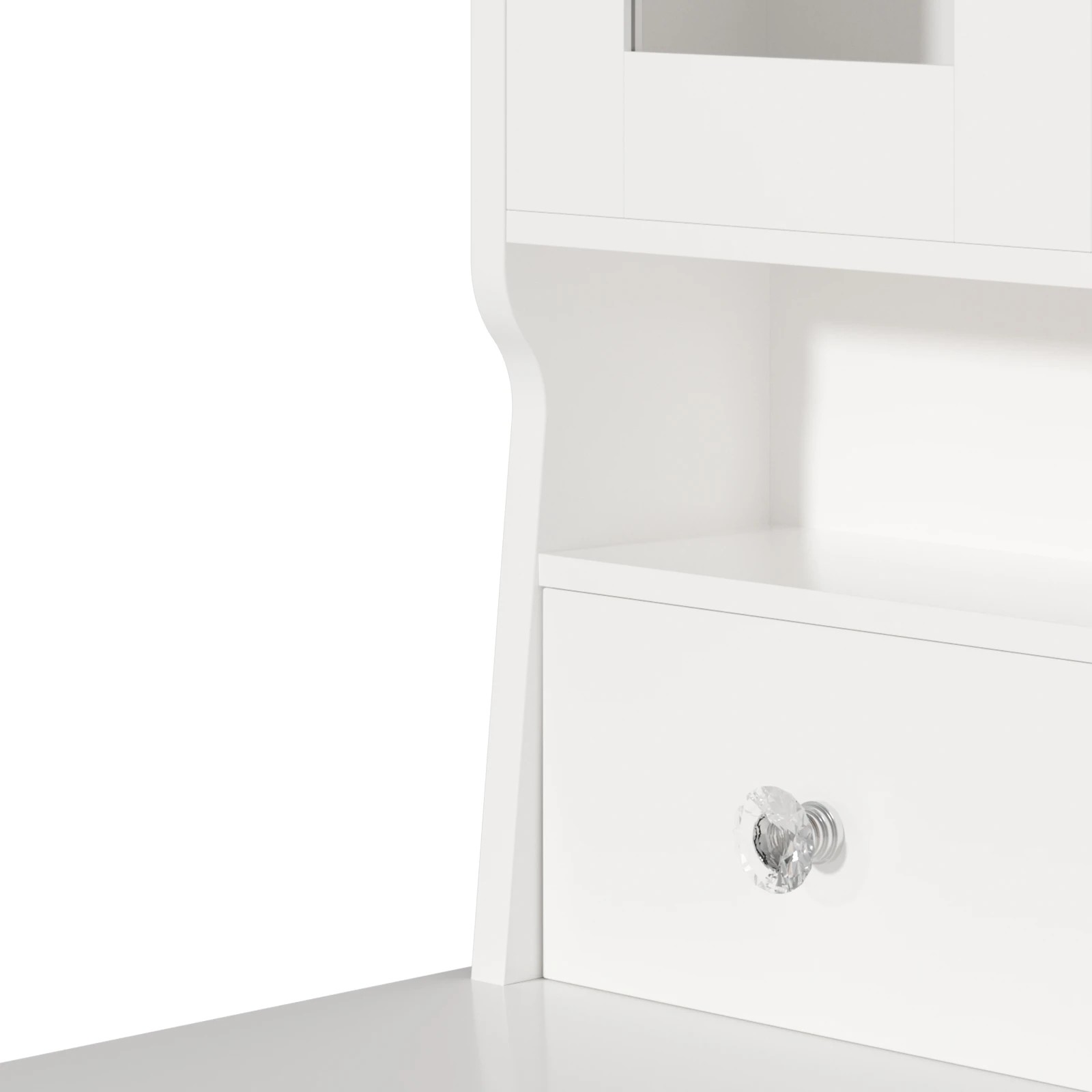 5 Advwin Makeup Vanity Desk w/ Mirror & RGB Lights Charging Station 7 Drawer - White, 5 of 10