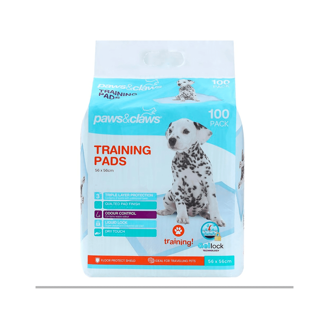 1 Paws And Claws 100pc Odour Control Absorbent Pet Training Pads 56cm X 56cm
 - White, 1 of 2