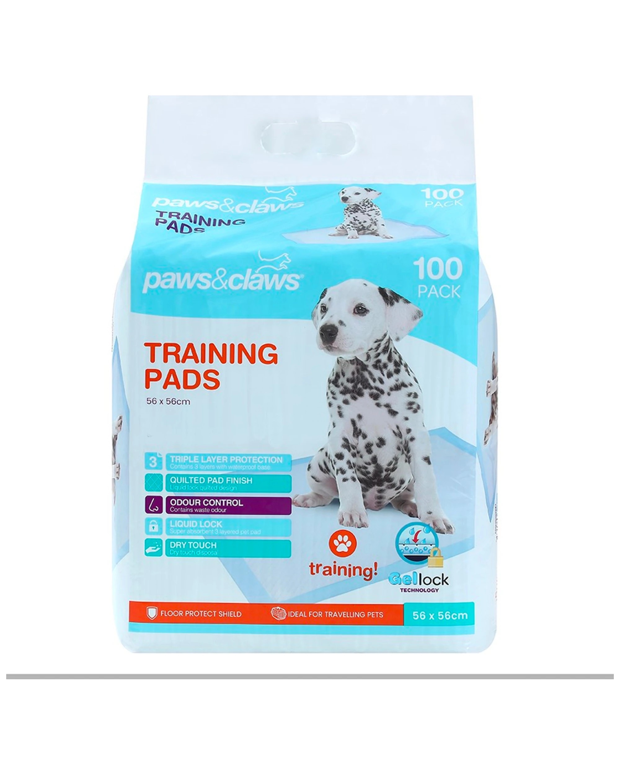 1 Paws And Claws 100pc Odour Control Absorbent Pet Training Pads 56cm X 56cm
 - White, 1 of 2