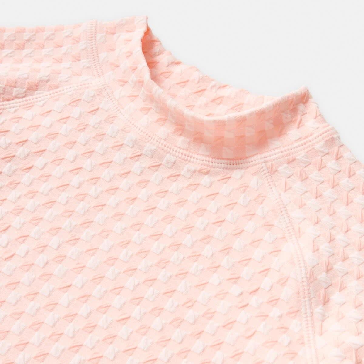 8 2 Piece Long Sleeve Rash Swim Set GINGHAM PEACH, 8 of 9