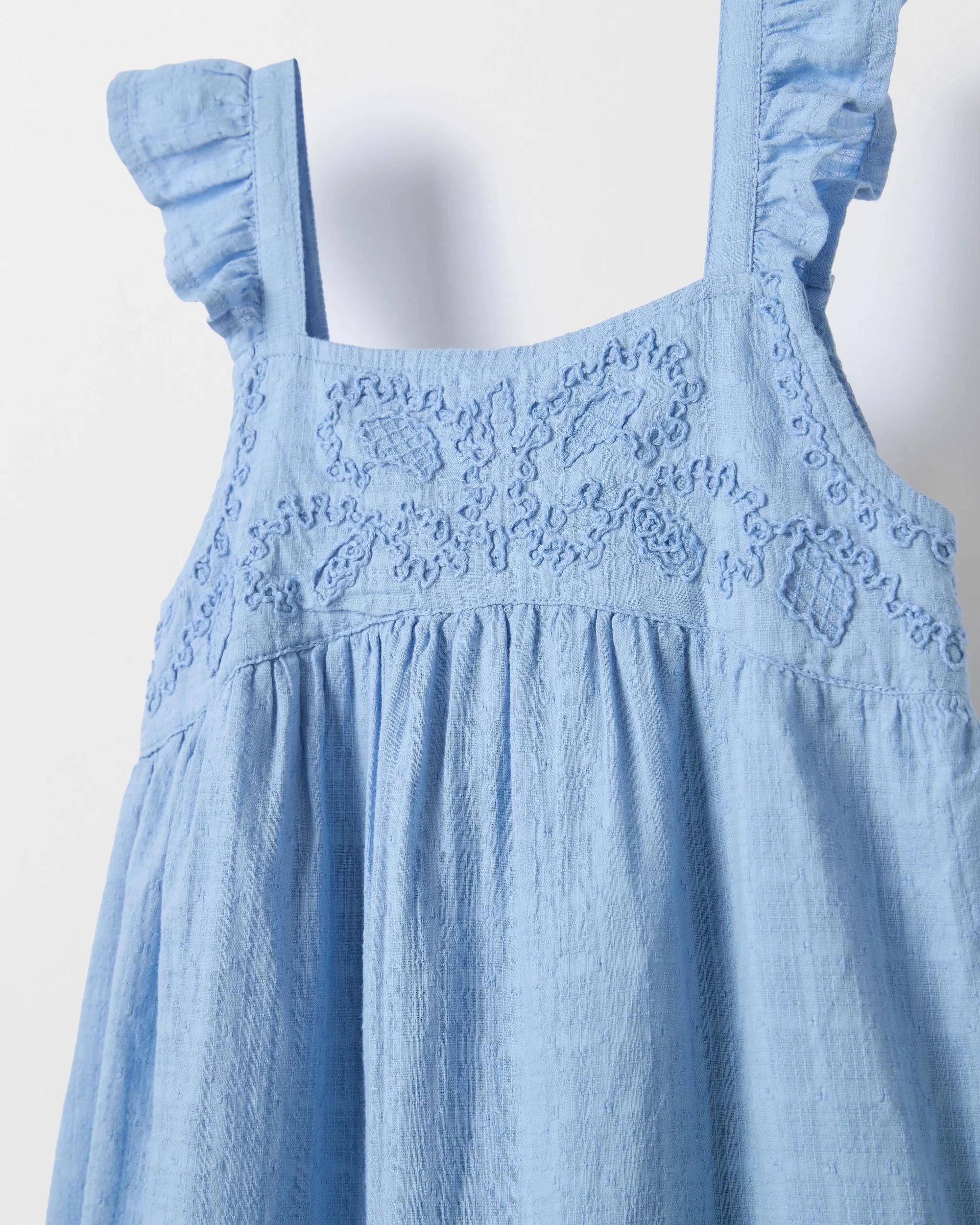 6 Target Australian Cotton Flutter Sleeve Midi Dress BLUE, 6 of 6