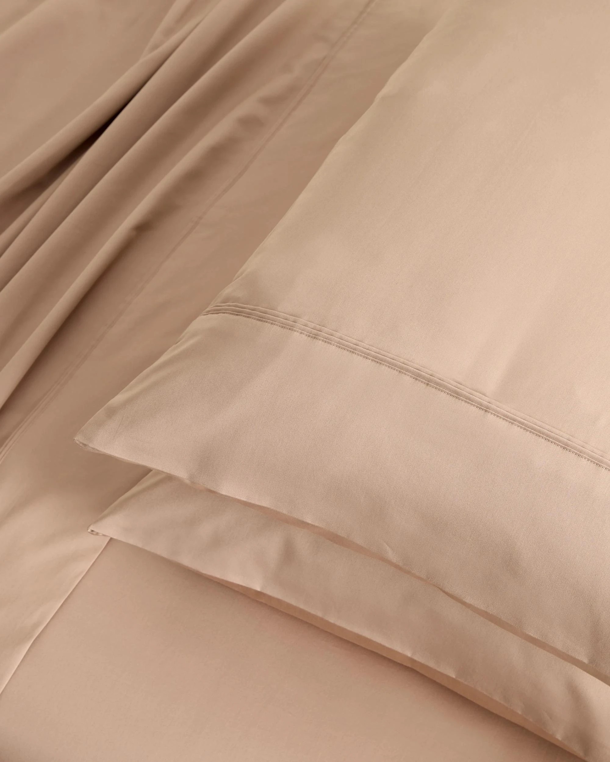 3 Egyptian Cotton 600 Thread Count Extra Deep Sheet Set - Queen Bed - Natural, 3 of 3