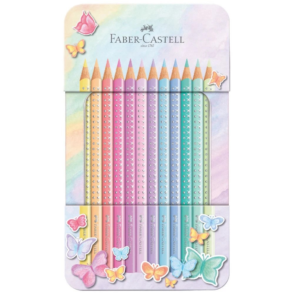 1 Faber-Castell Colour Pencil Tin Pastel 12 Pack, 1 of 3