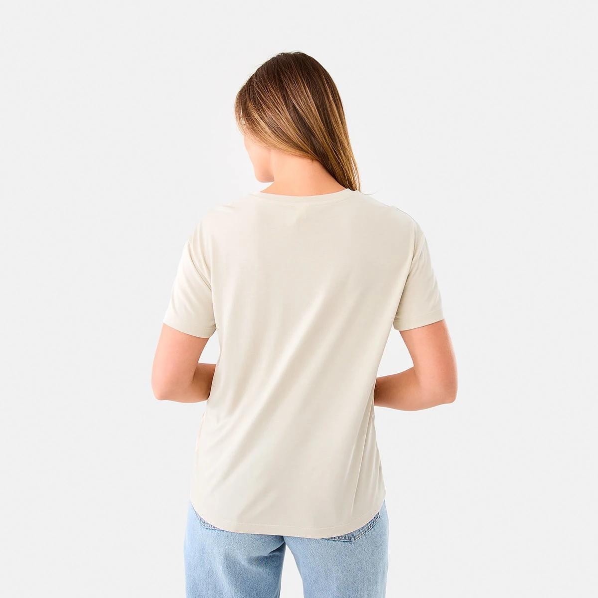 3 Short Sleeve Drape T-shirt Nat Beige, 3 of 6