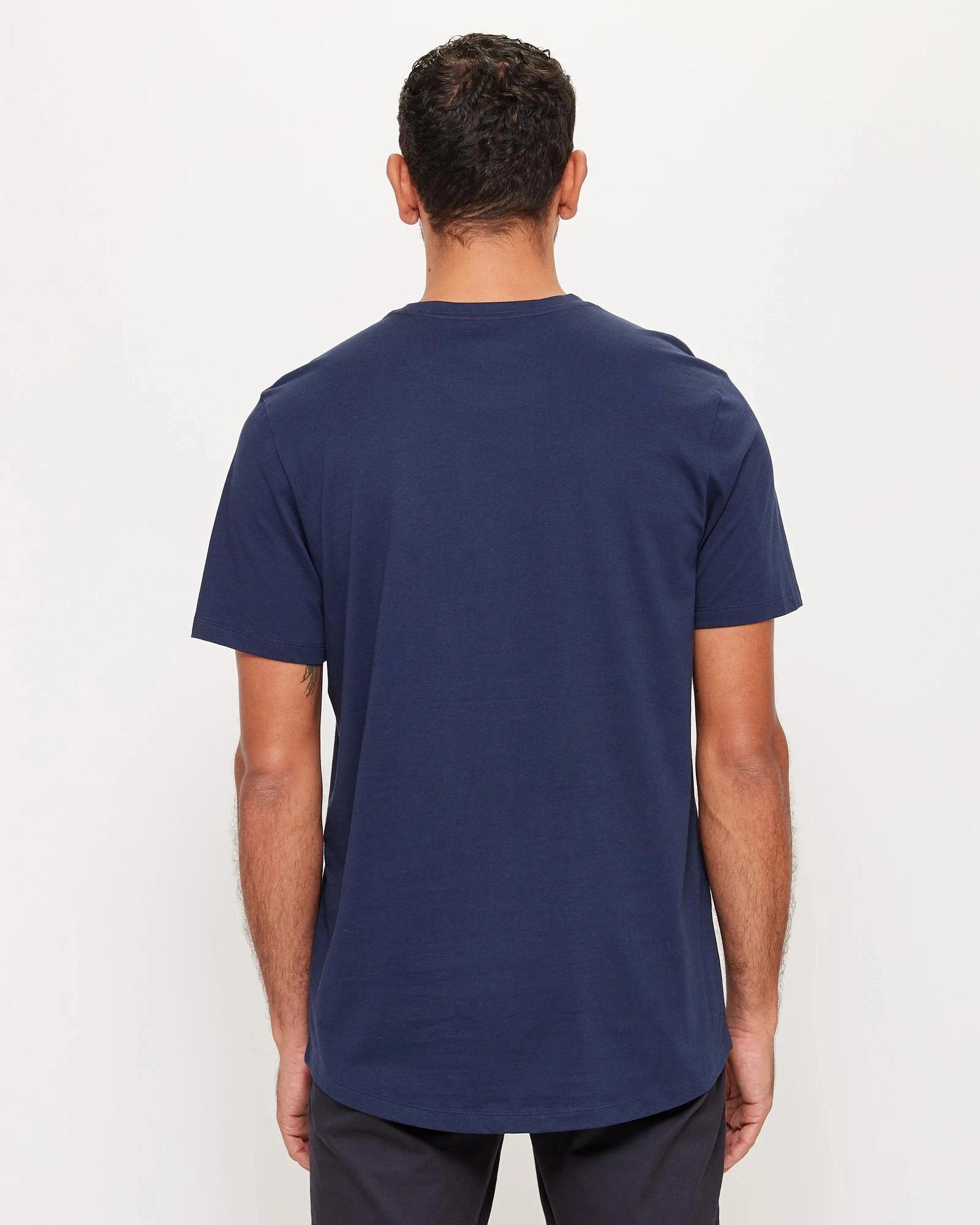 4 Target Australian Cotton Curved Hem T-Shirt NAVY BLUE, 4 of 6