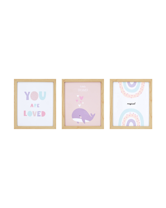 3 Pack Nursery Framed Canvas - Dre